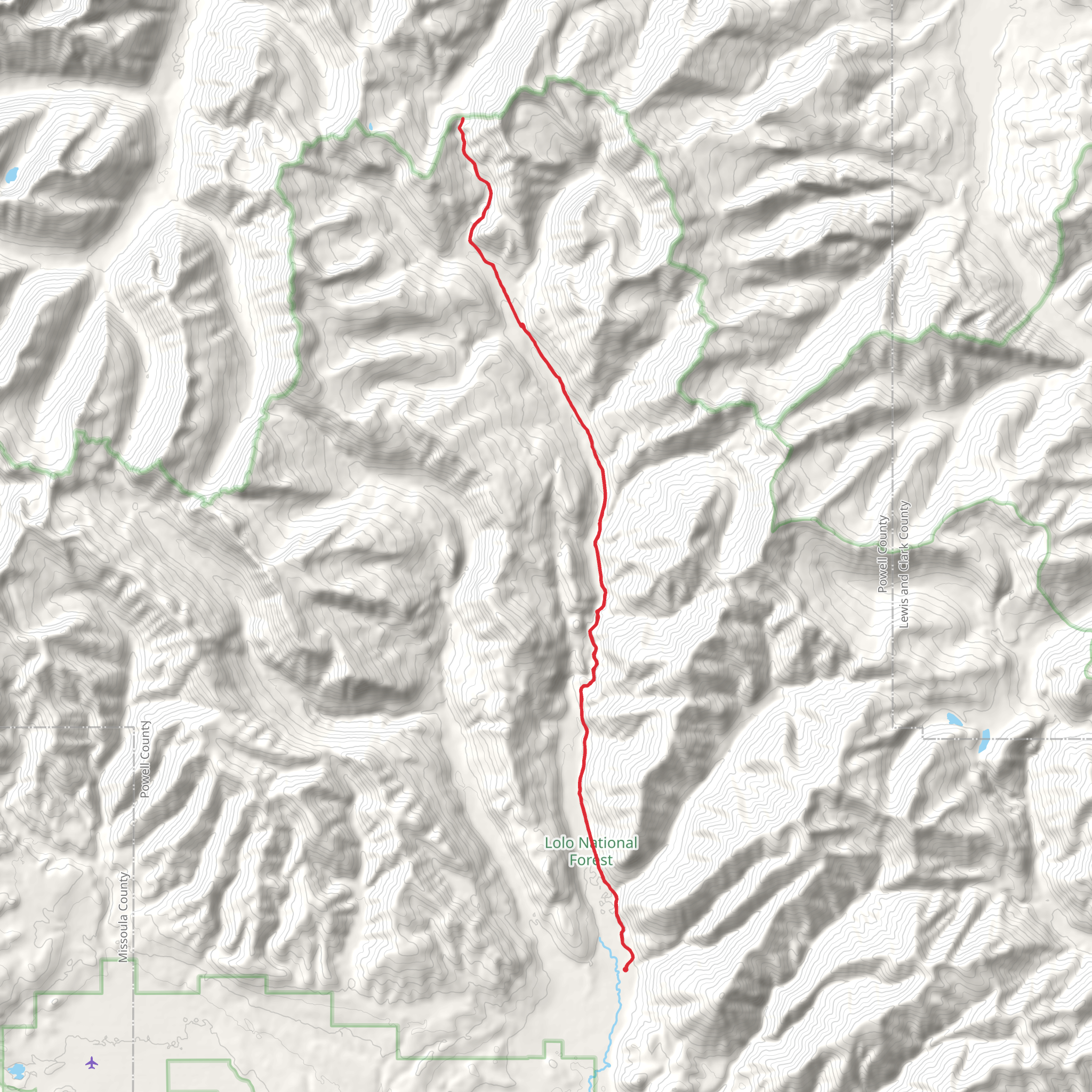 Monture Trail mobile static map