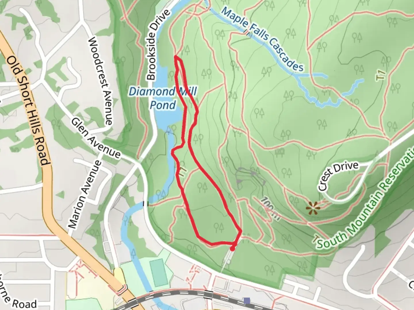 An image depicting the trail Maple Falls and Rahway Loop Trail and its surrounding area.