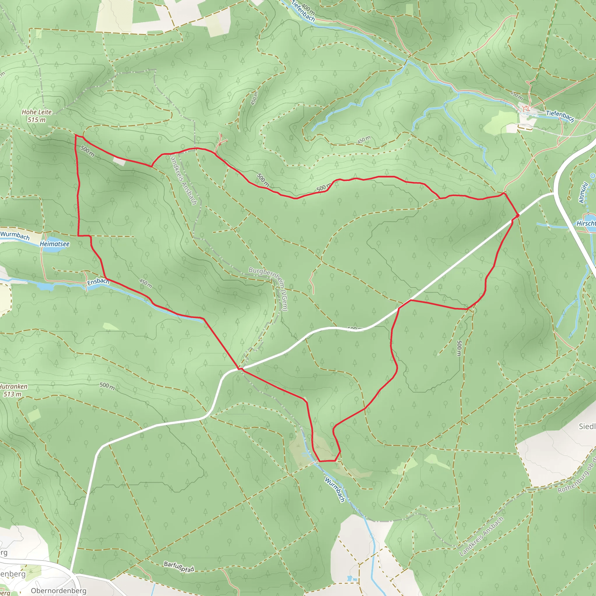 Kohlplatte and Heimatsee Loop mobile static map