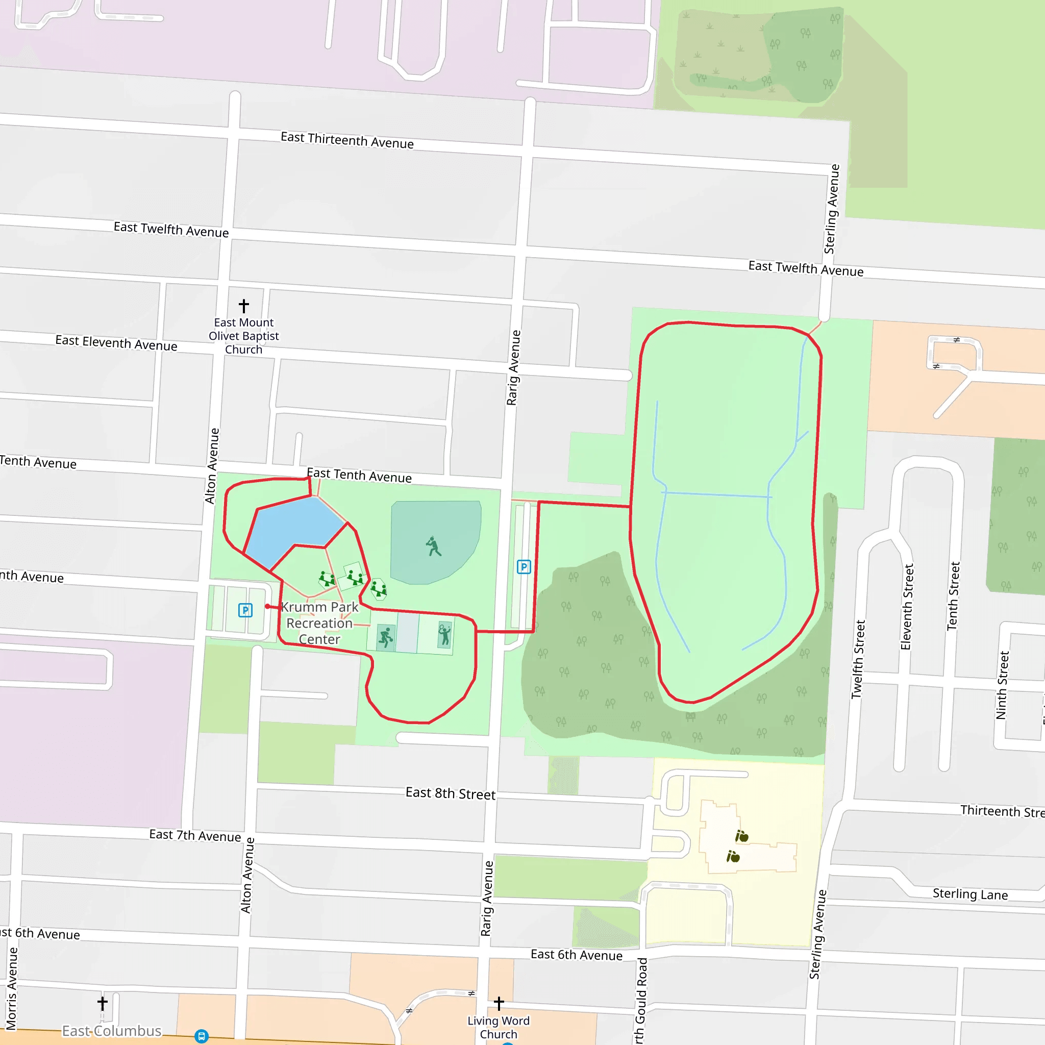Krumm Park Loop mobile static map