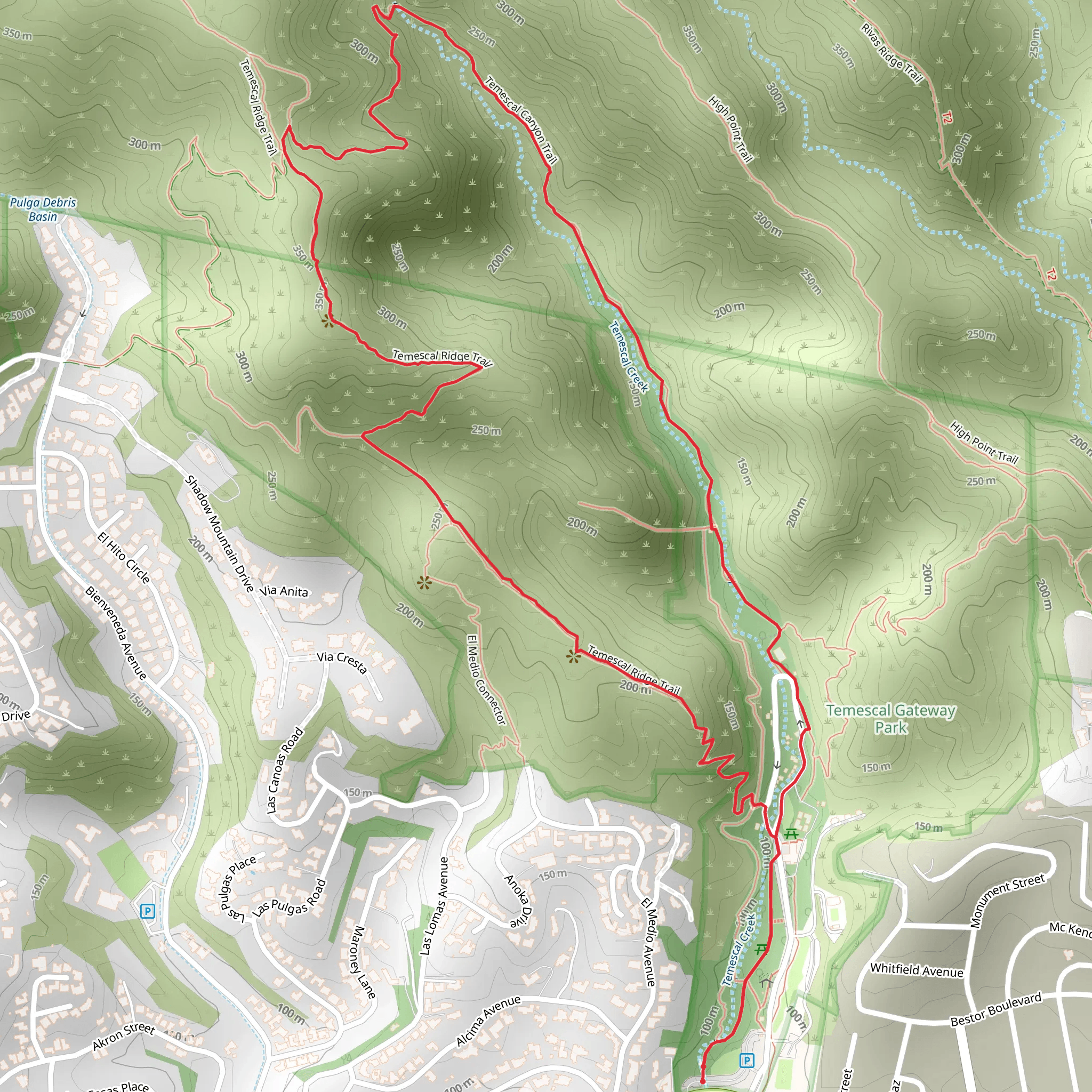 Temescal Canyon Trail mobile static map