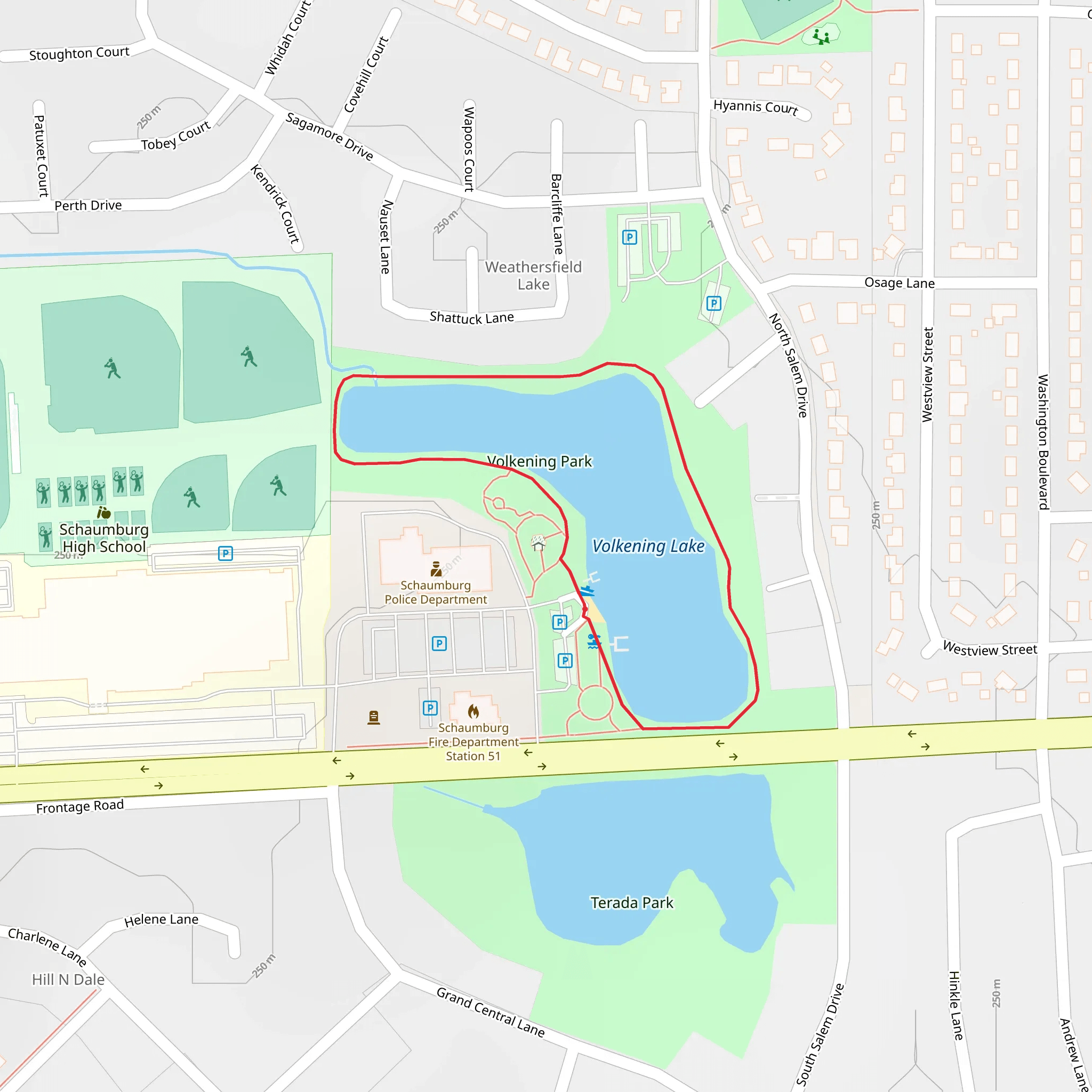 Volkening Lake Loop mobile static map