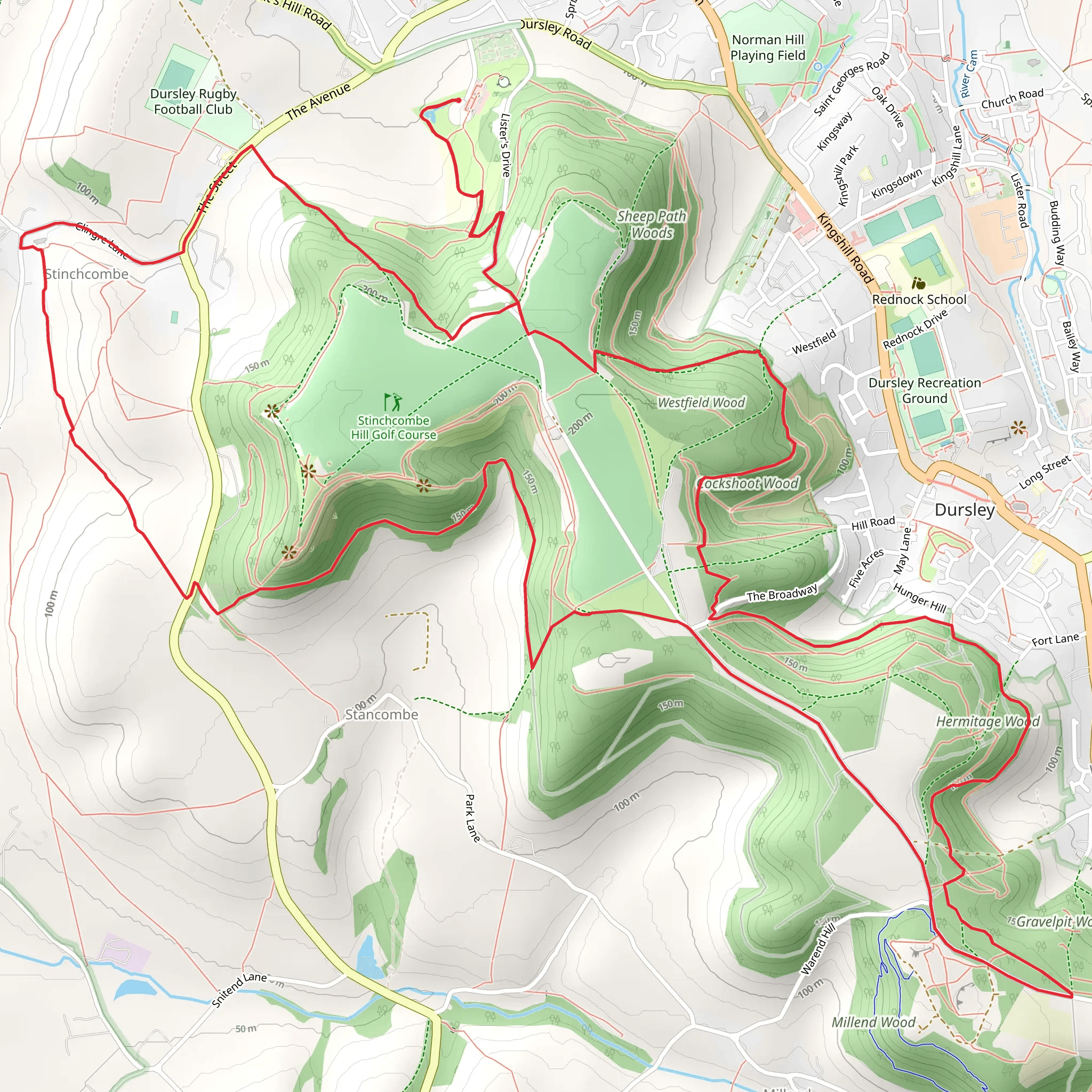 Hermitage Wood and Westfield Wood Loop mobile static map