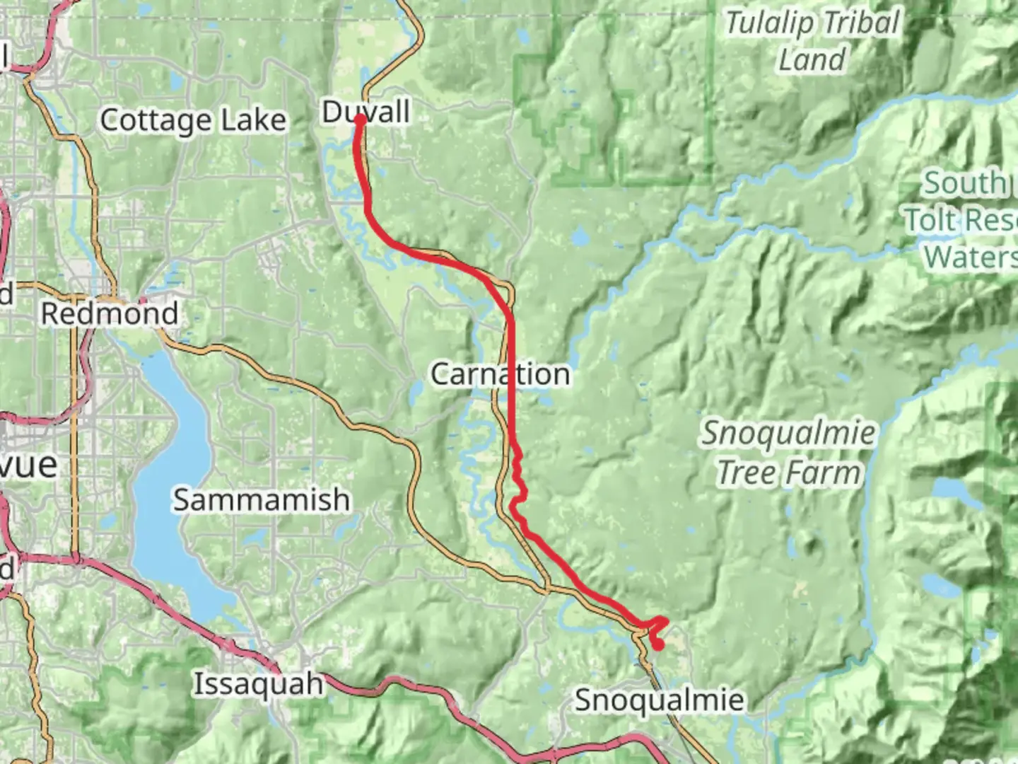An image depicting the trail Snoqualmie Valley Trail and its surrounding area.