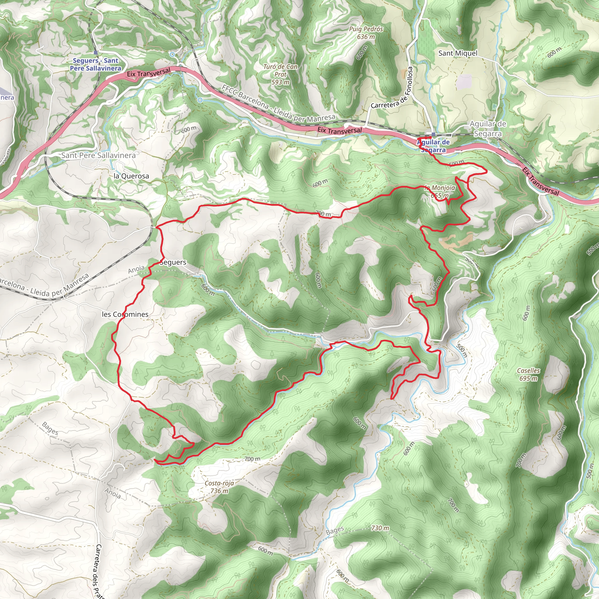 Aguilar de Segarra Trail PR C 74 mobile static map