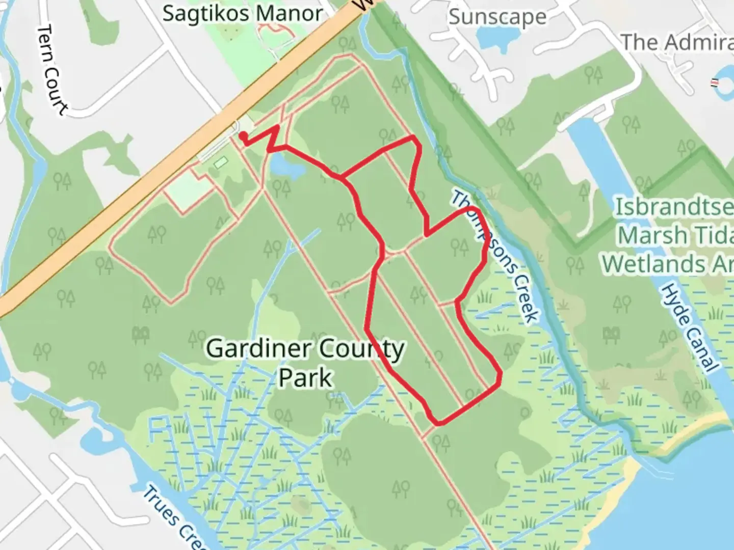 An image depicting the trail Duck and Plover Trail Loop and its surrounding area.