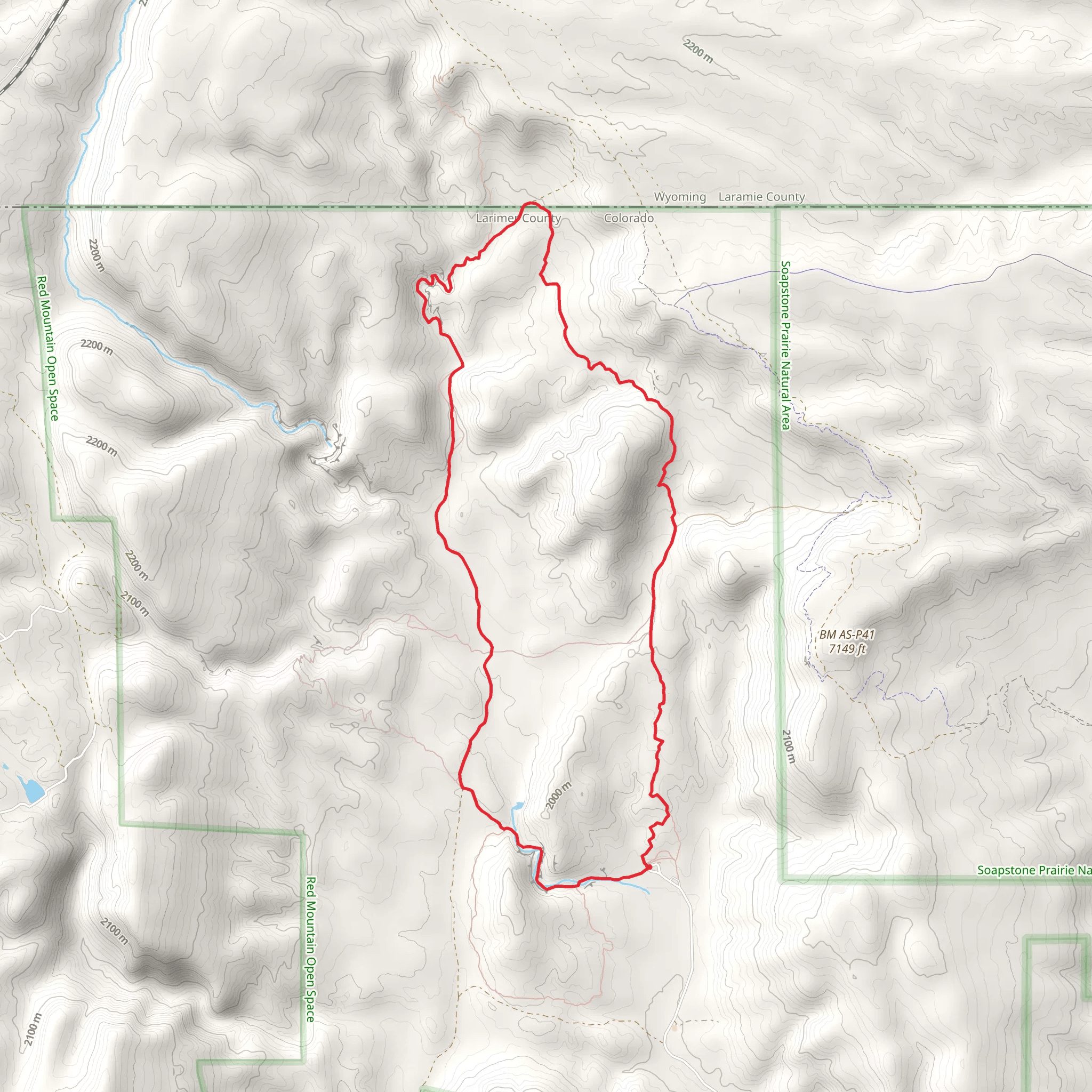 Bent Rock and Salt Lick Loop Trail mobile static map