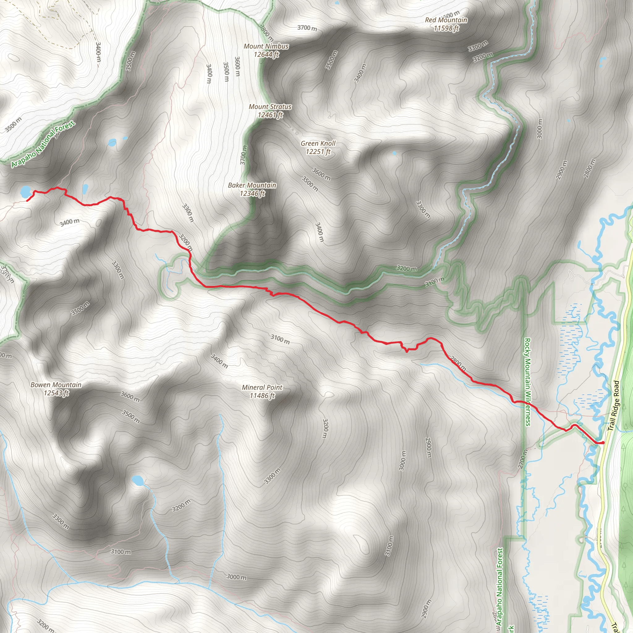Parika Lake via Baker Gulch Trail mobile static map