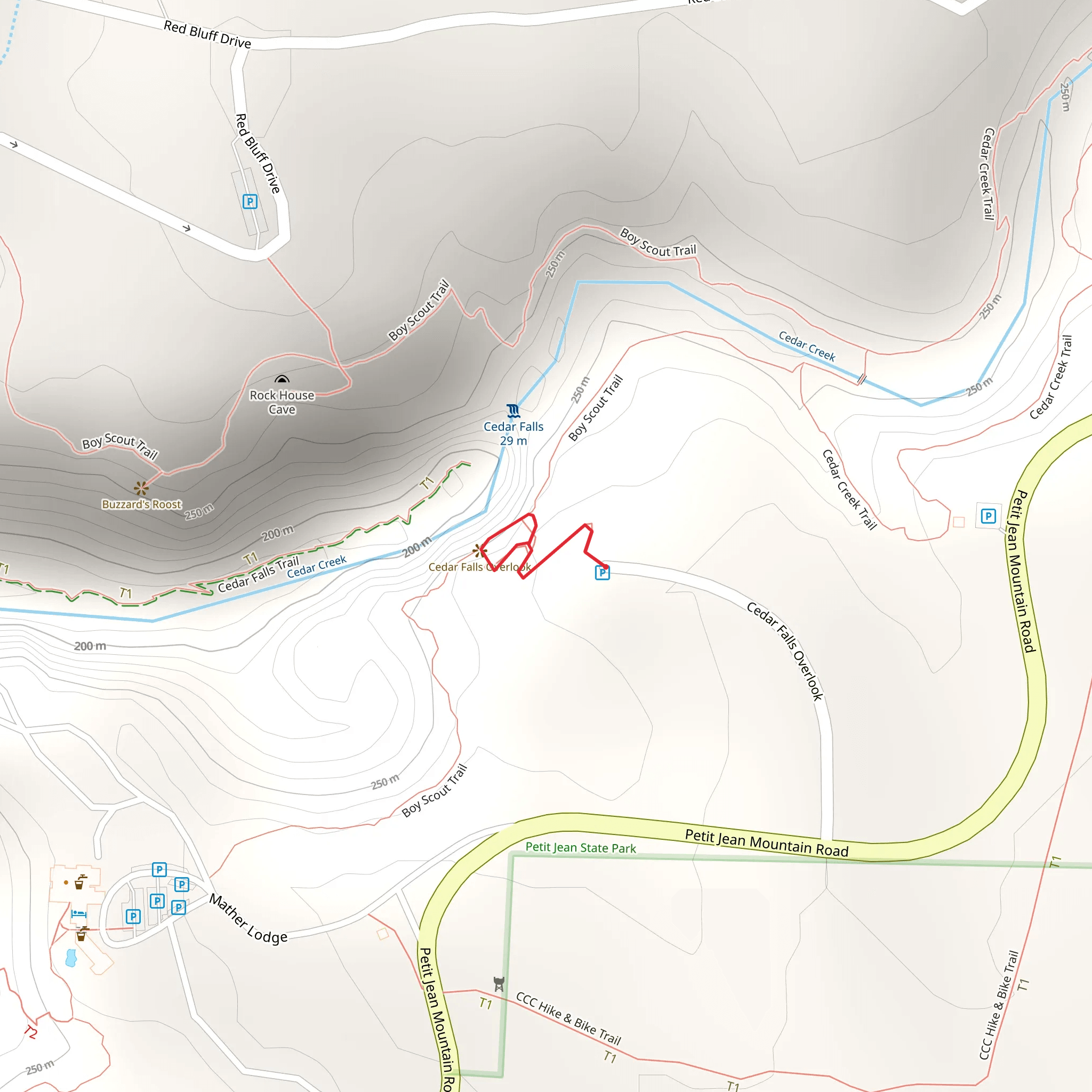Cedar Falls Overlook Loop mobile static map