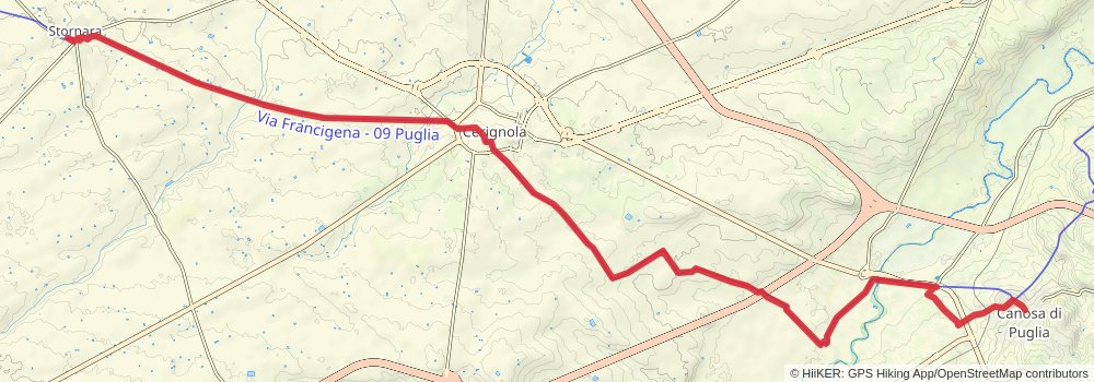 Via Francigena stage 144 Map