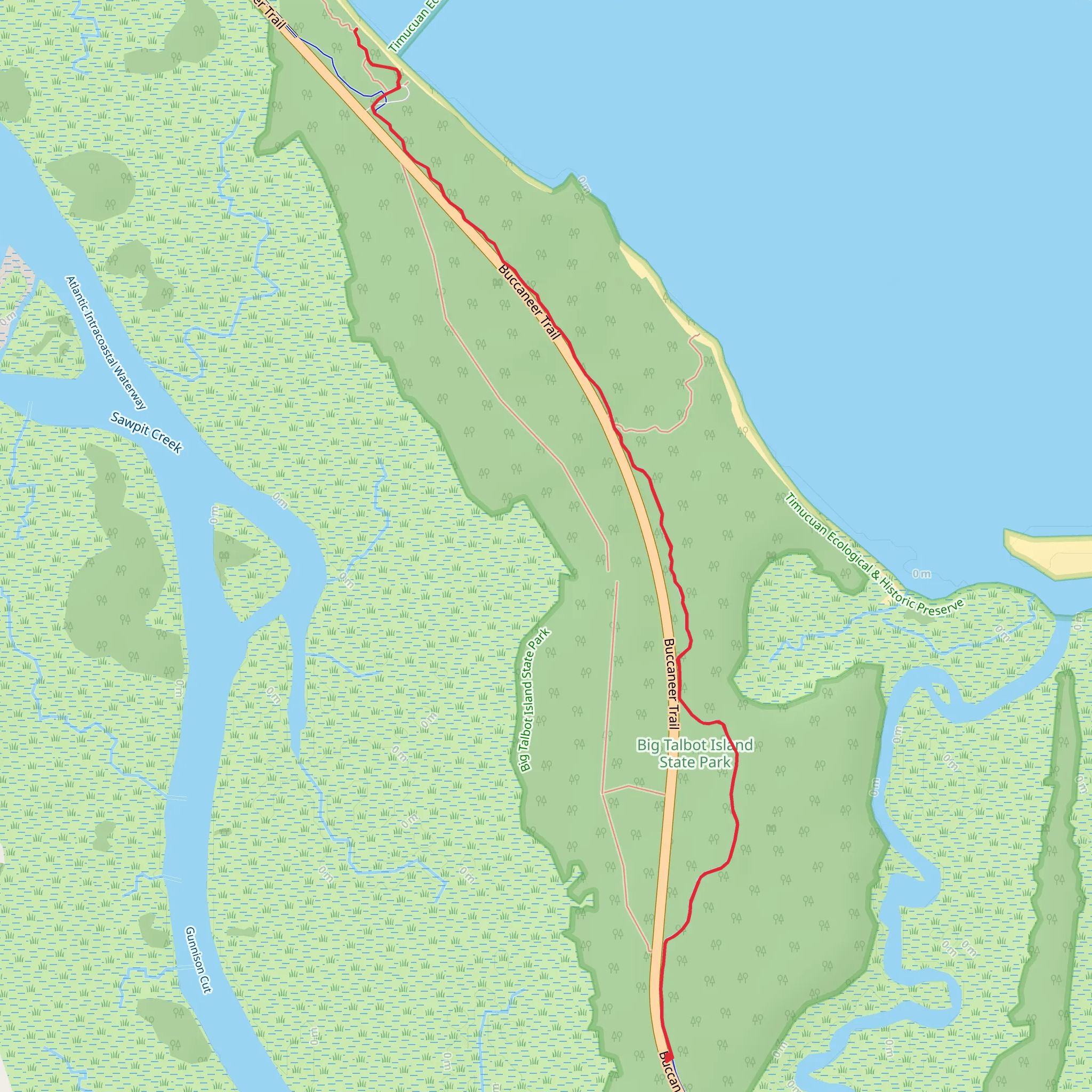 Nassau Sound via Timucuan Trail mobile static map