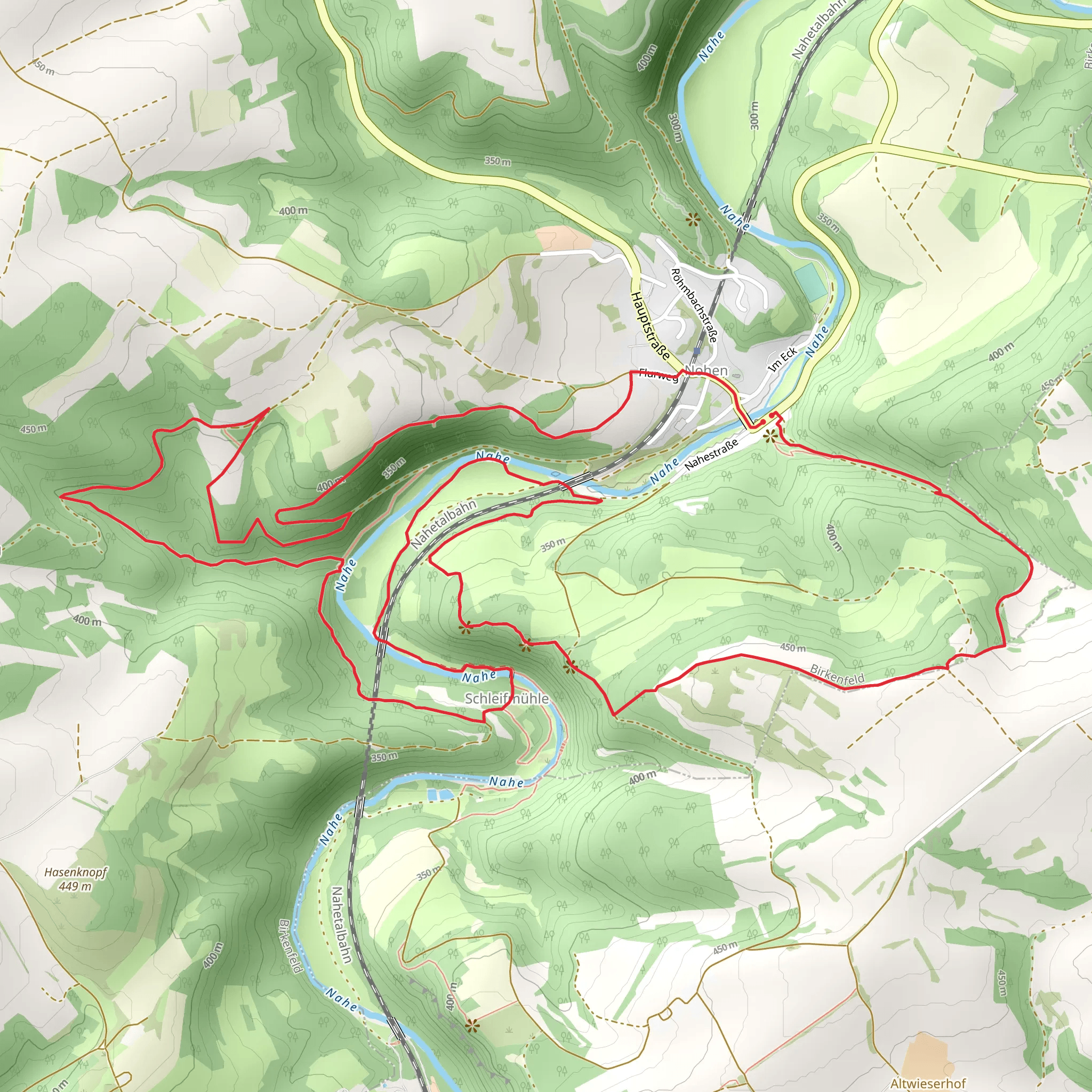 Nohener Nahe Schleife and Aussicht Felsenklipp Loop via Nahesteig mobile static map