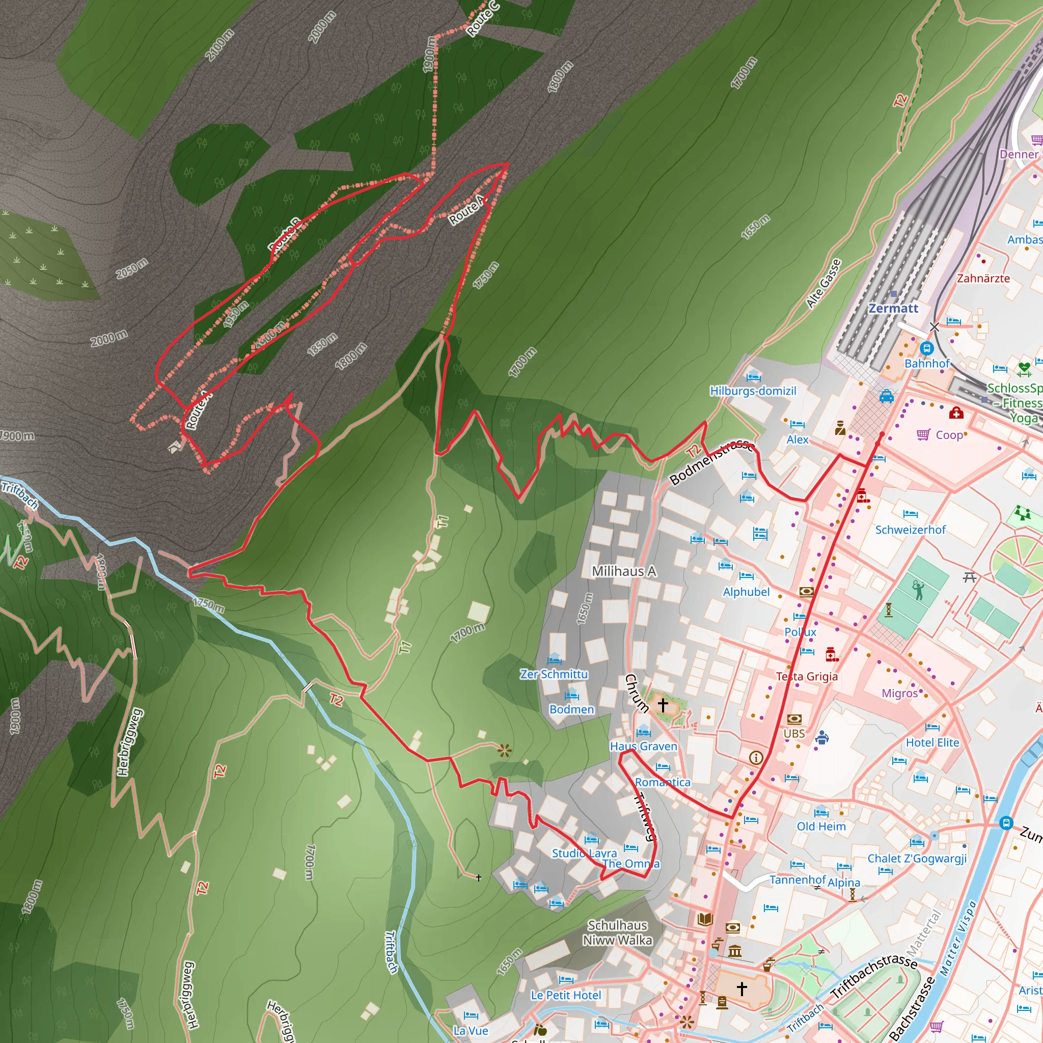 Via ferrata Schweifinen - Route B mobile static map