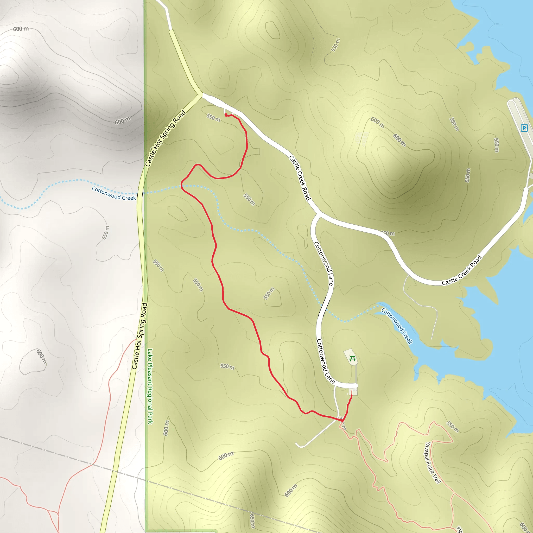Cottonwood Creek from Castle Hot Springs Road mobile static map