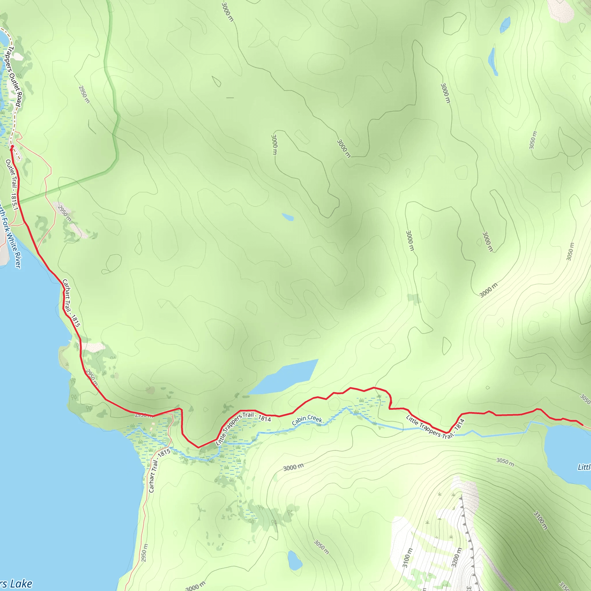 Carhart Trail and Little Trappers Lake Trail mobile static map