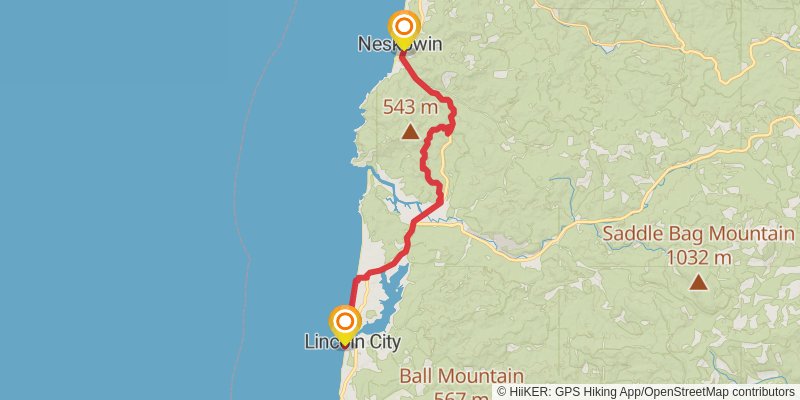 Oregon Coast Trail stage 11 Map