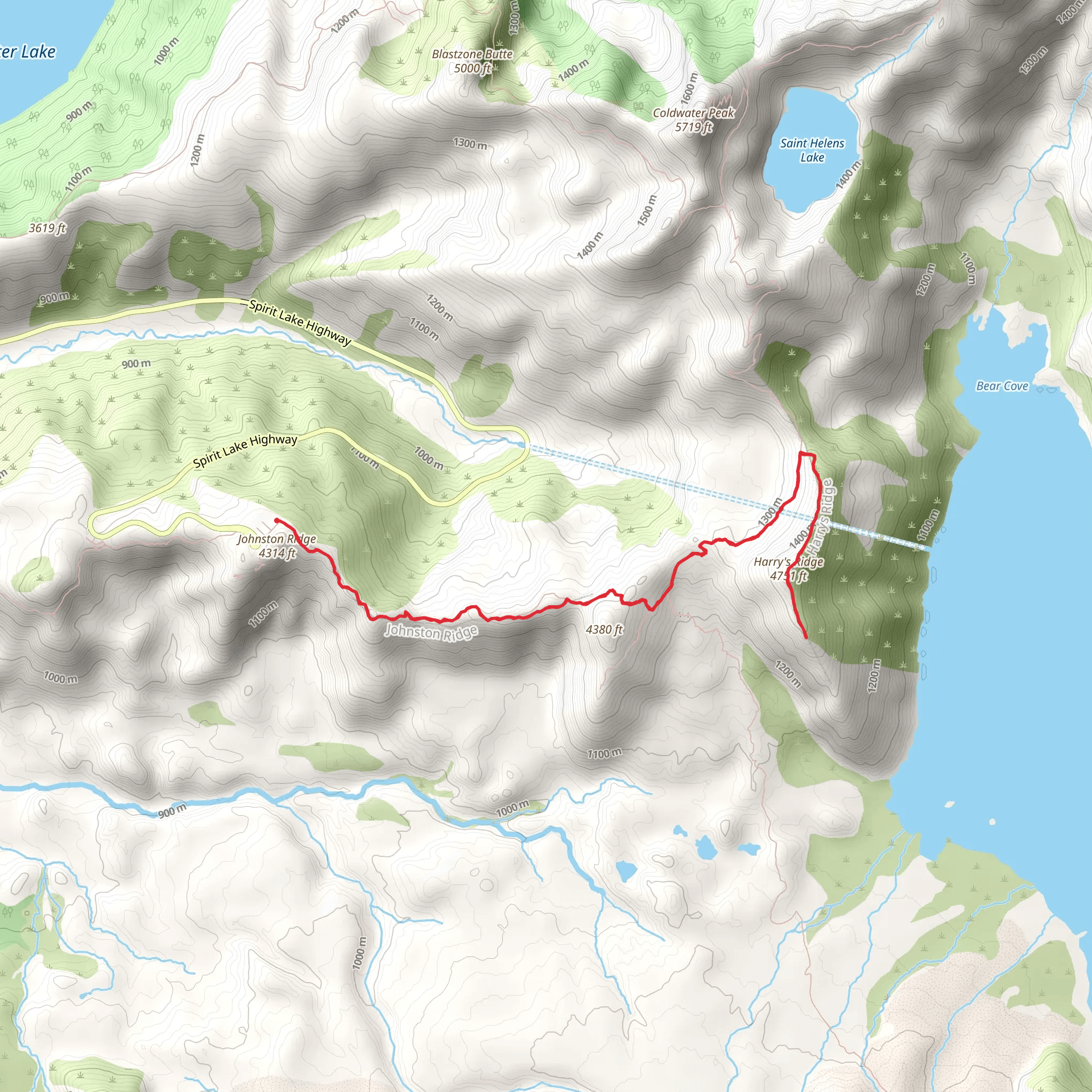 Harry's Ridge Trail mobile static map
