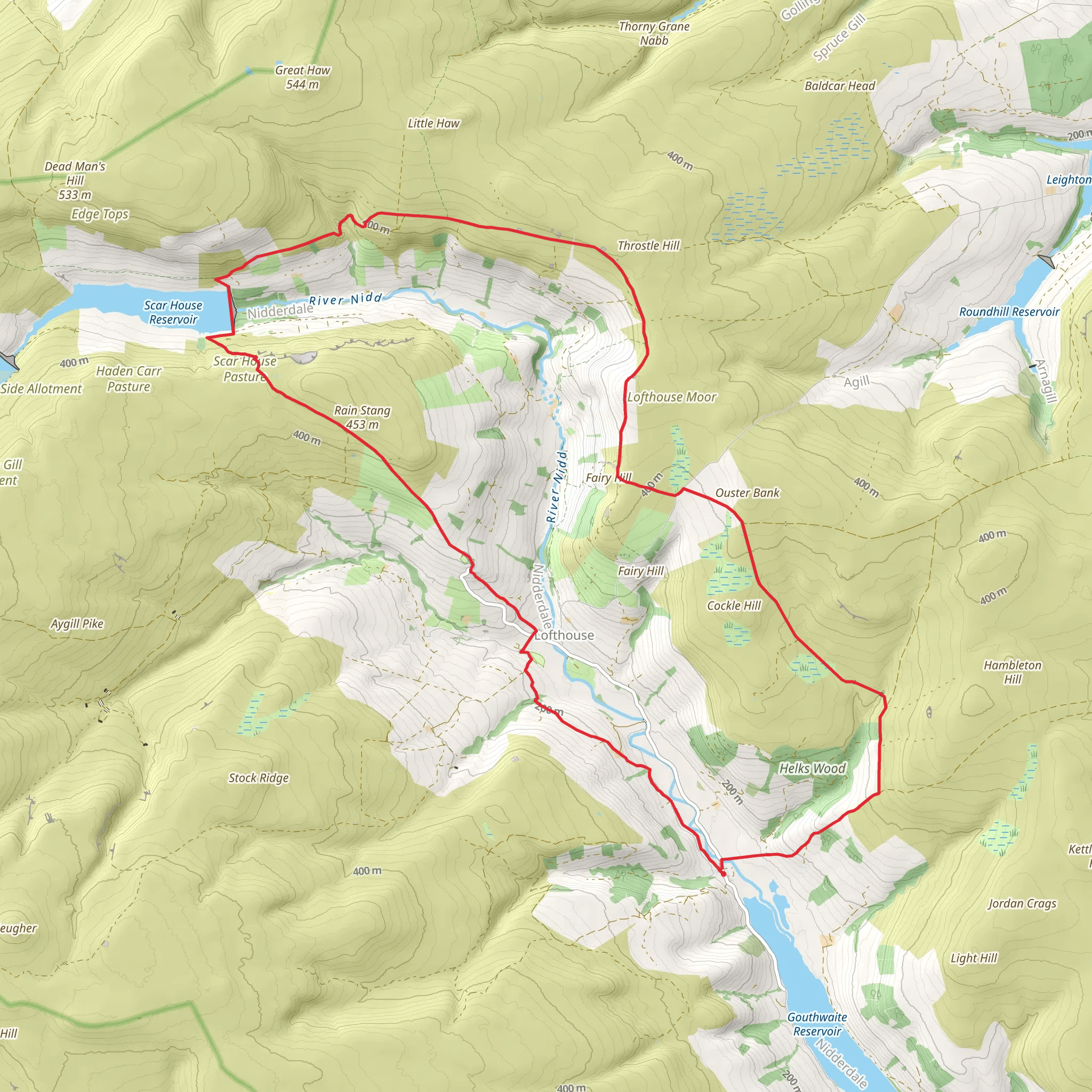 Ramsgill, Scar House Reservoir Loop mobile static map