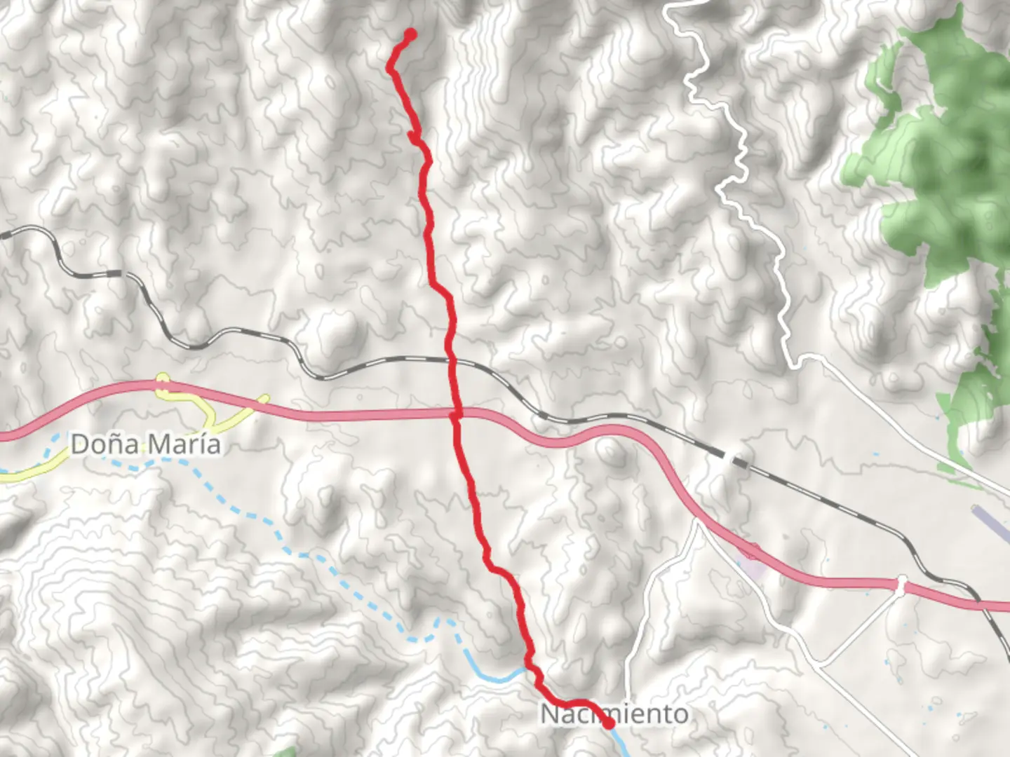 An image depicting the trail From Birth - to Gilma PR A 305 and its surrounding area.