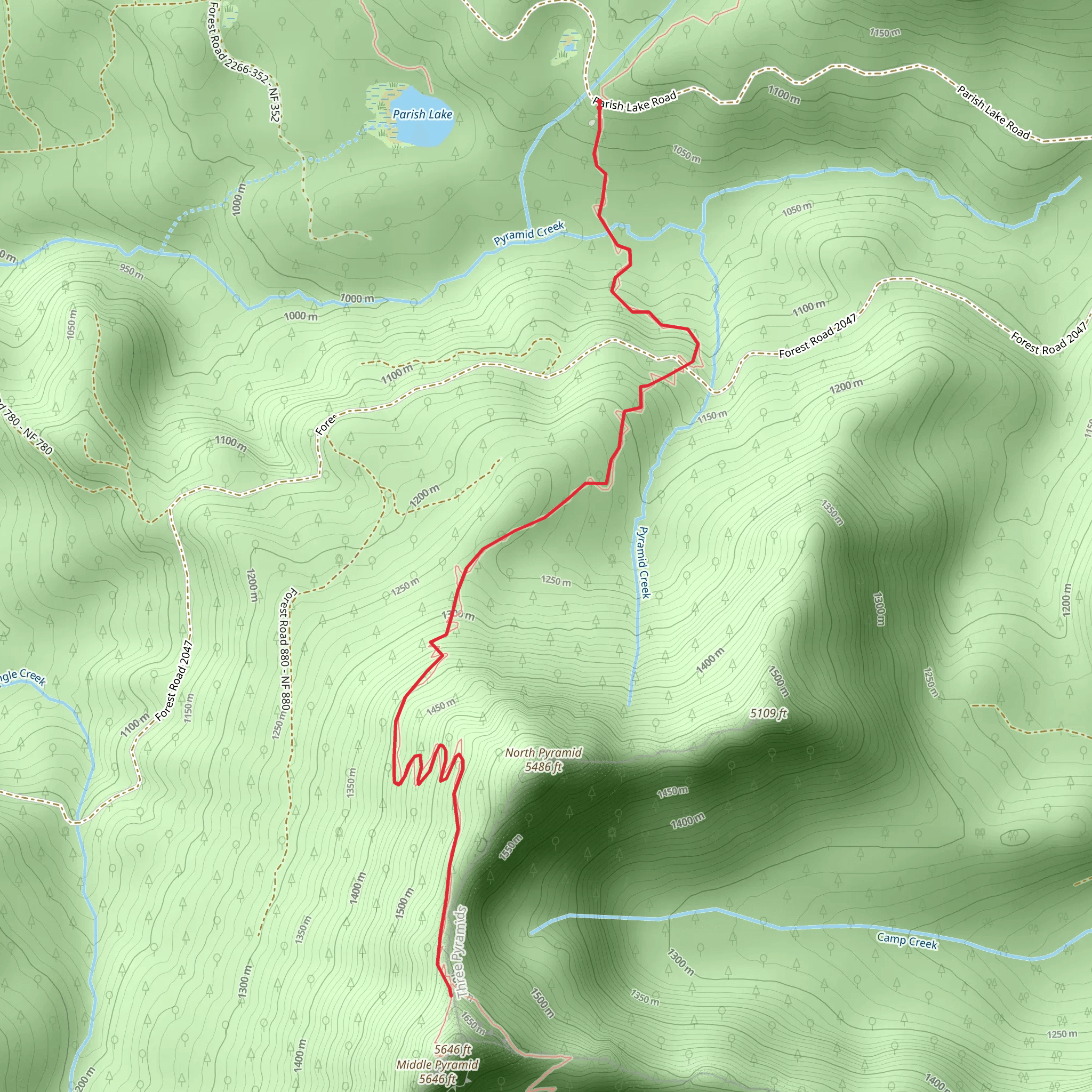 North Pyramid Trail mobile static map