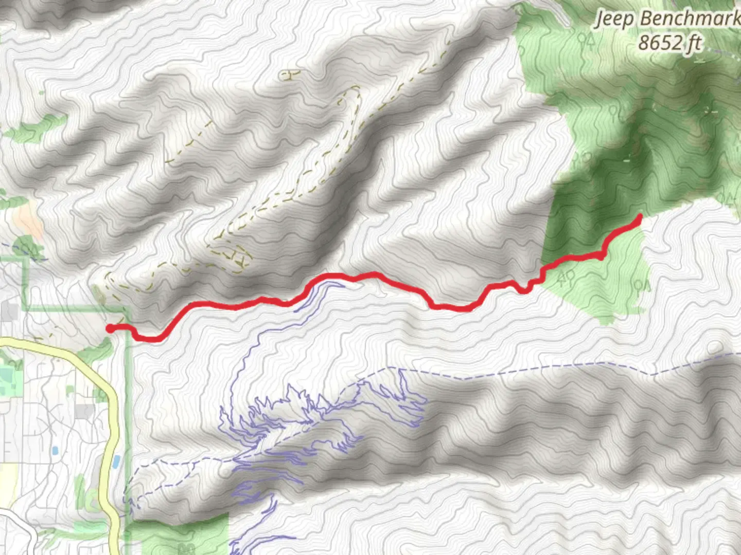 An image depicting the trail Ward Canyon Trail and its surrounding area.