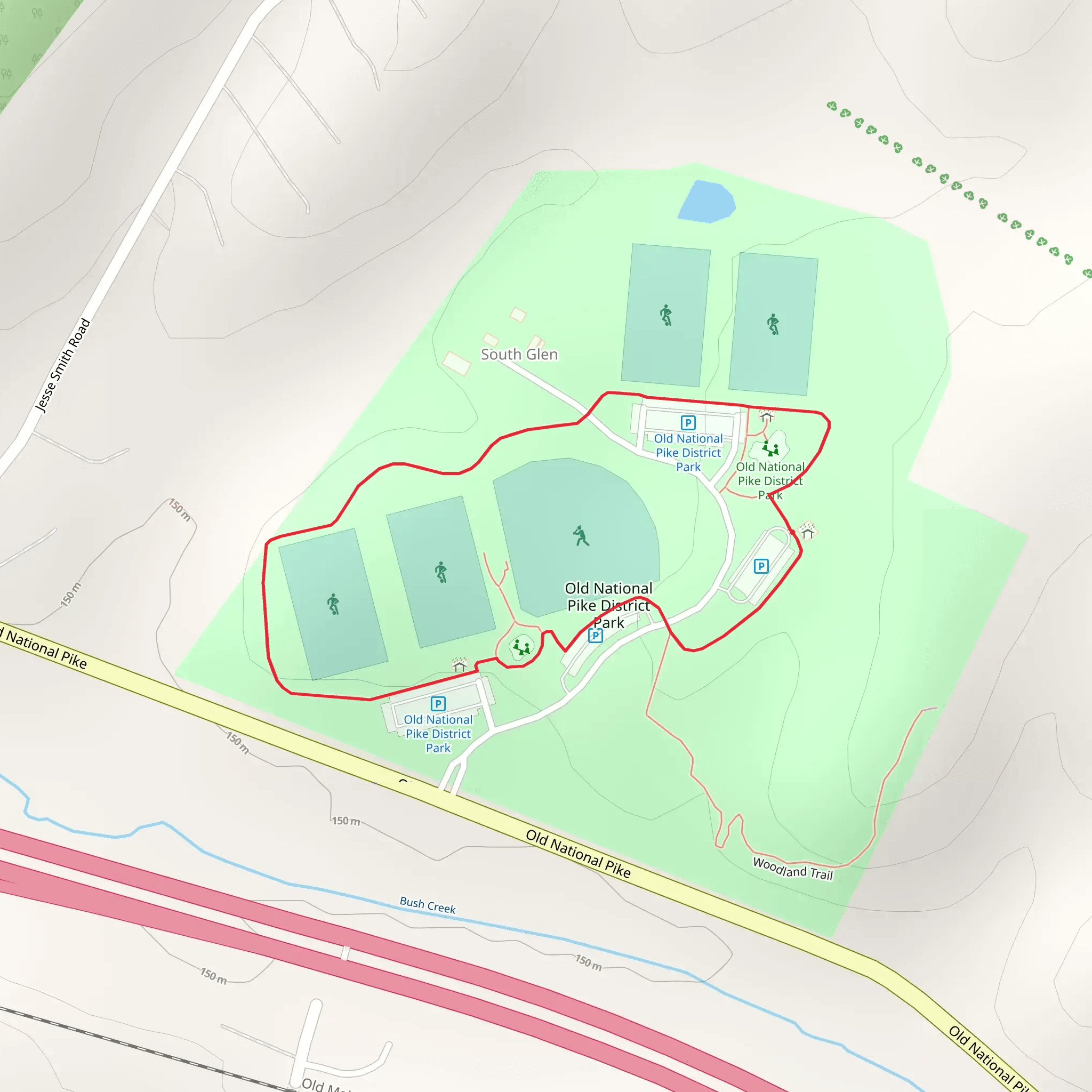 Old National Pike District Park Loop mobile static map