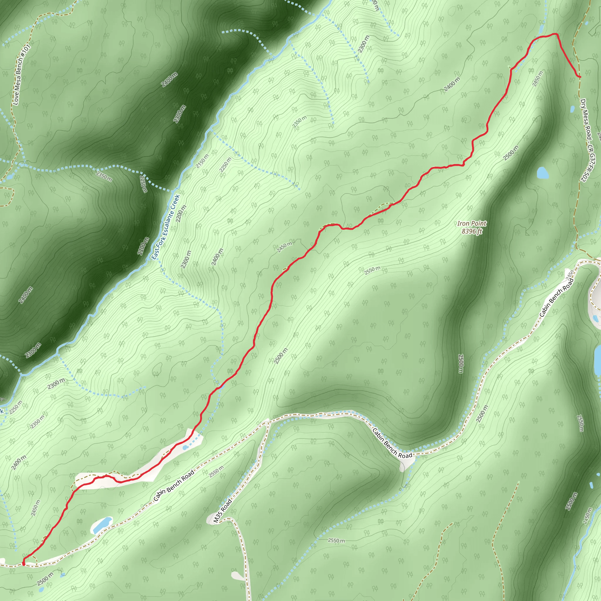 Cabin Bench Area Trail mobile static map