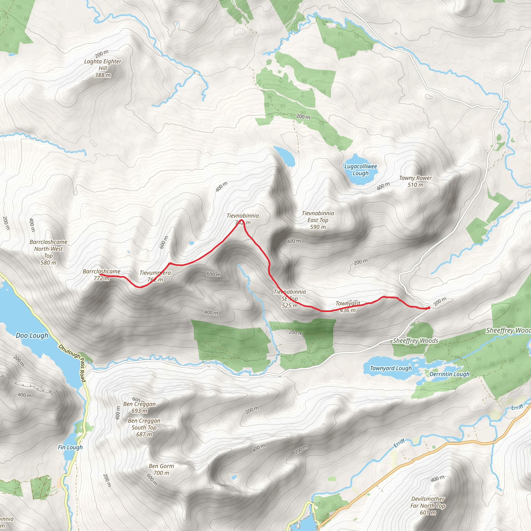 Barrclashcame Mountain Walk mobile static map