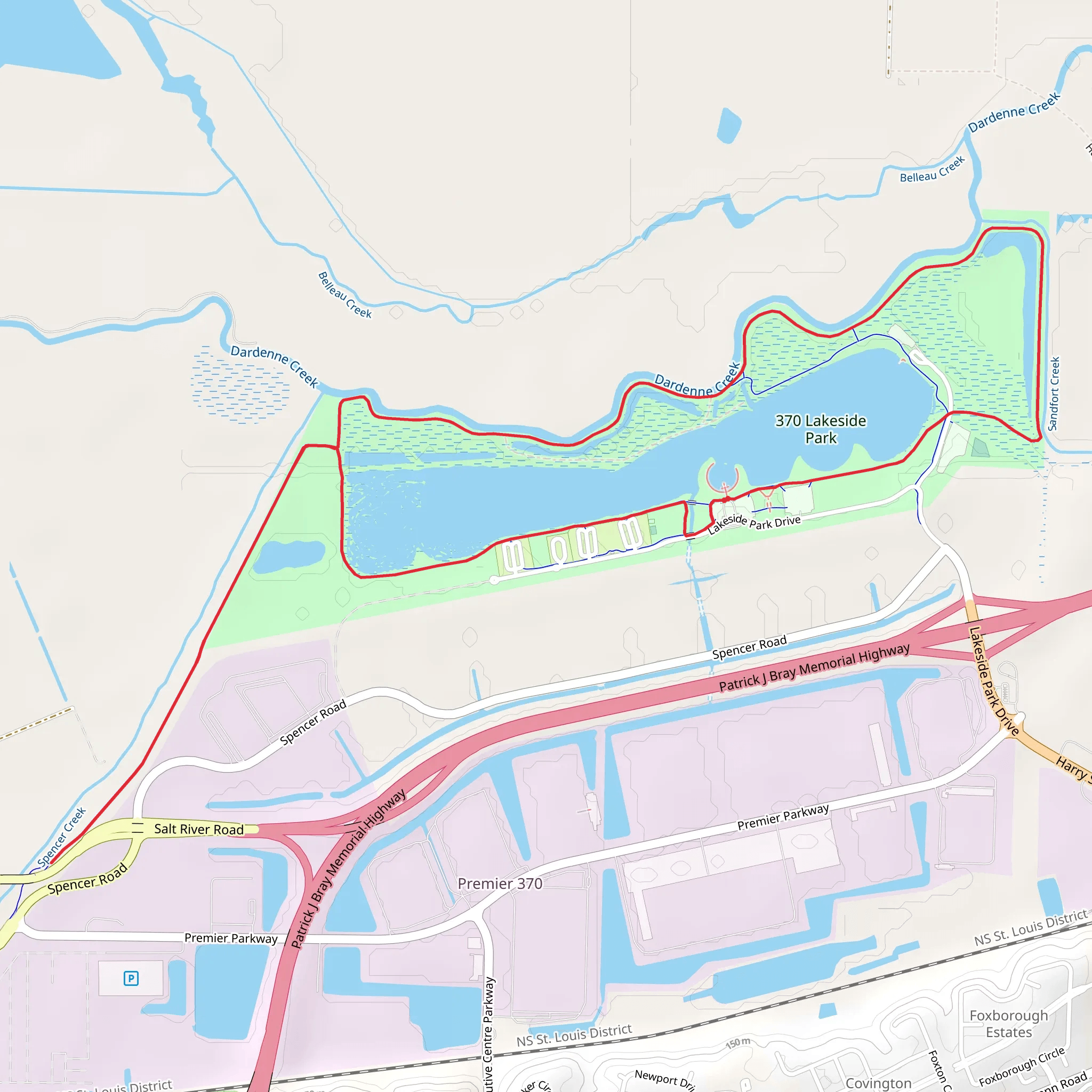 Lakeside Park and Dardenne Creek Loop mobile static map
