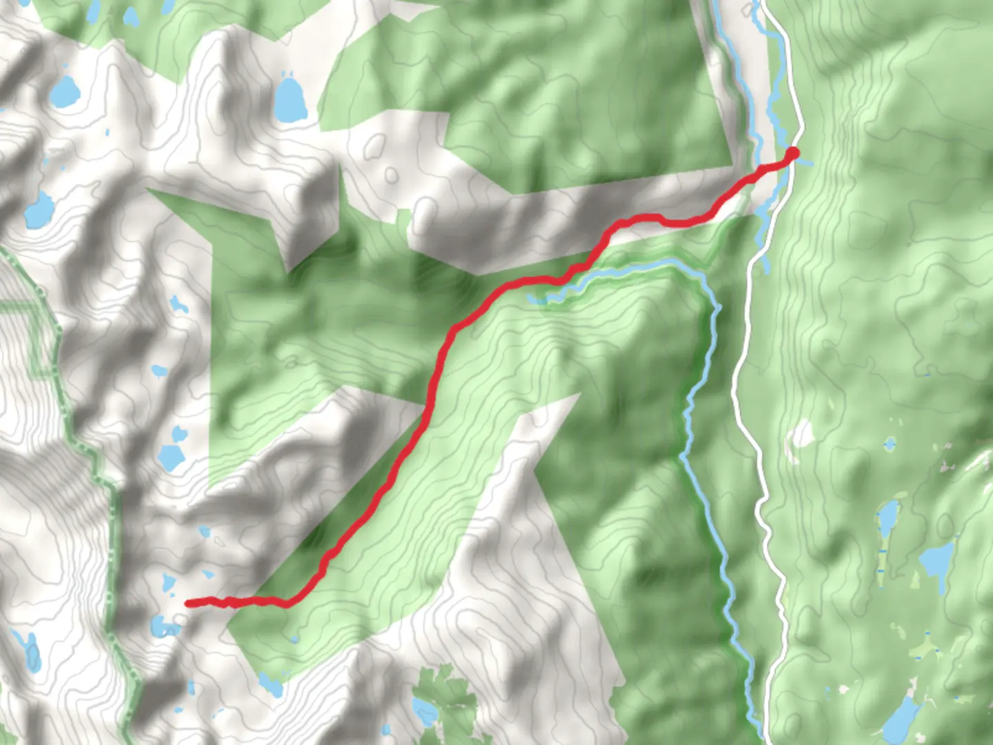 An image depicting the trail Carey Lake via West Branch Trail and its surrounding area.