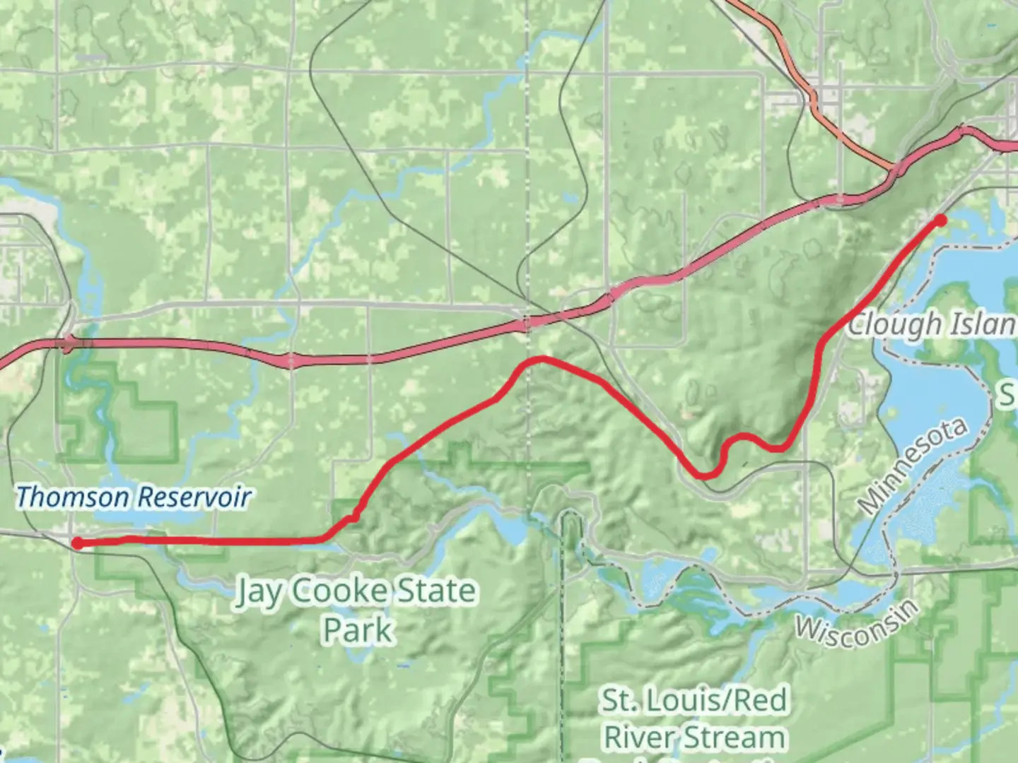 An image depicting the trail Willard Munger State Trail and its surrounding area.