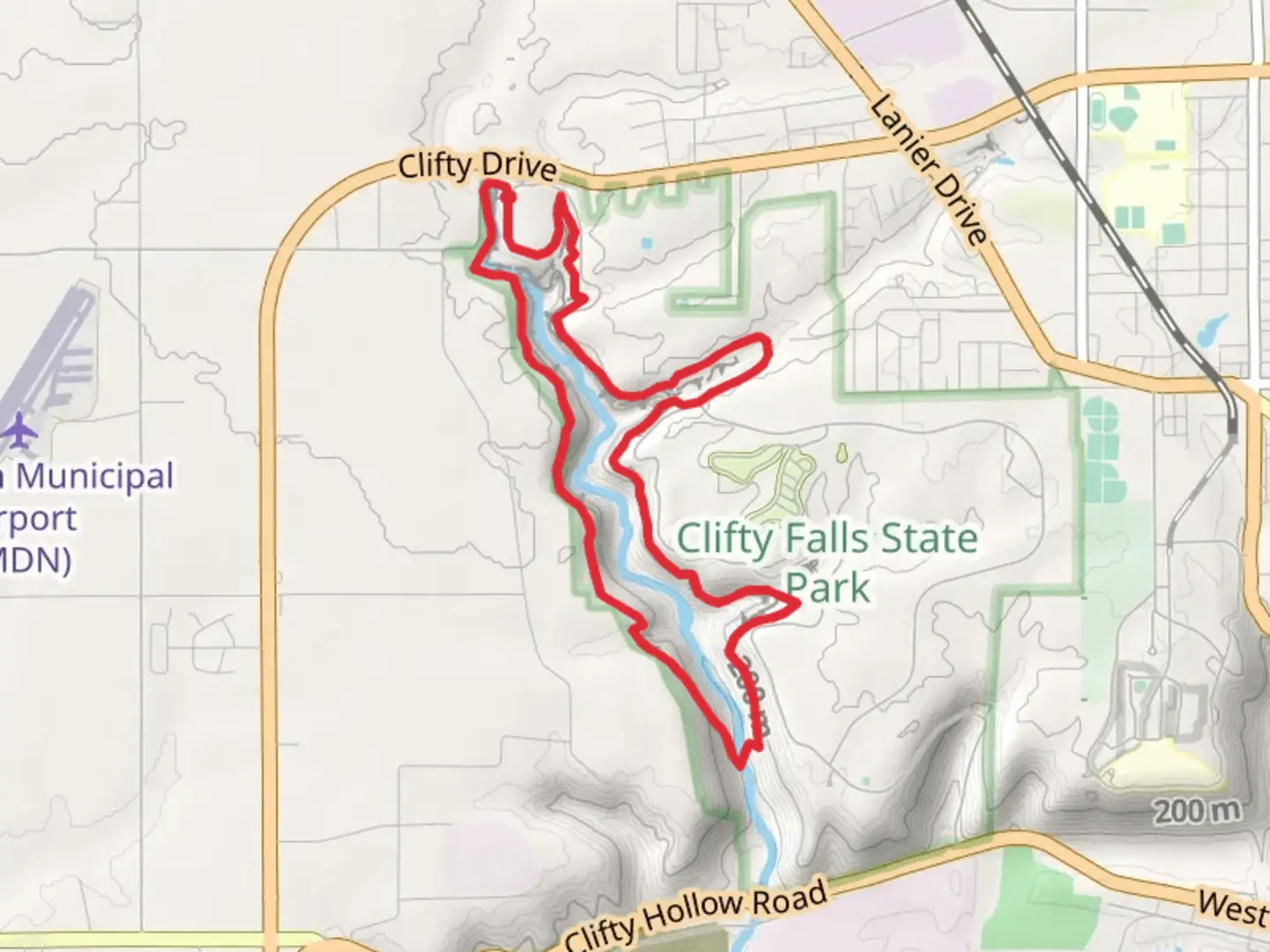 An image depicting the trail Big Clifty Creek Loop and its surrounding area.