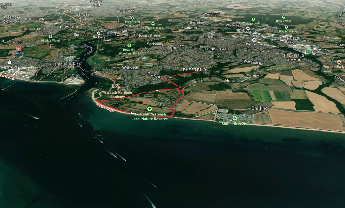 Hook with Warsash Common Local Nature Reserve Loop