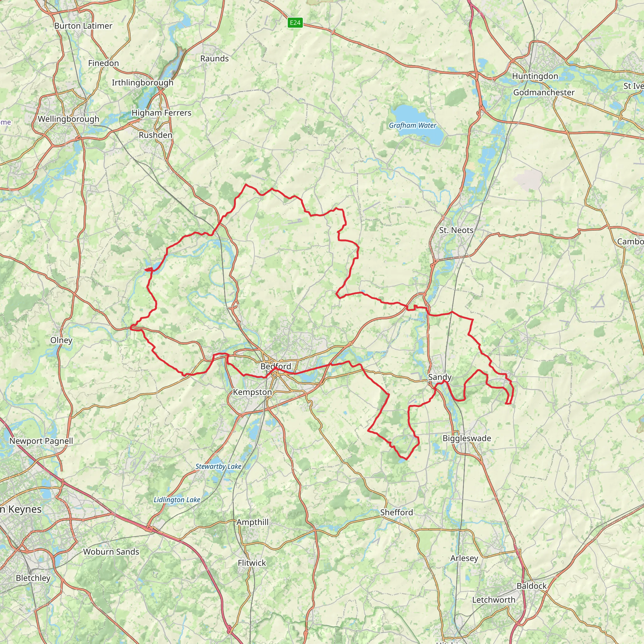 North Bedfordshire Heritage Trail mobile static map