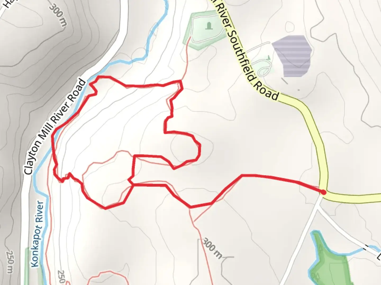 An image depicting the trail Mill River Southfield Road Loop - West and its surrounding area.