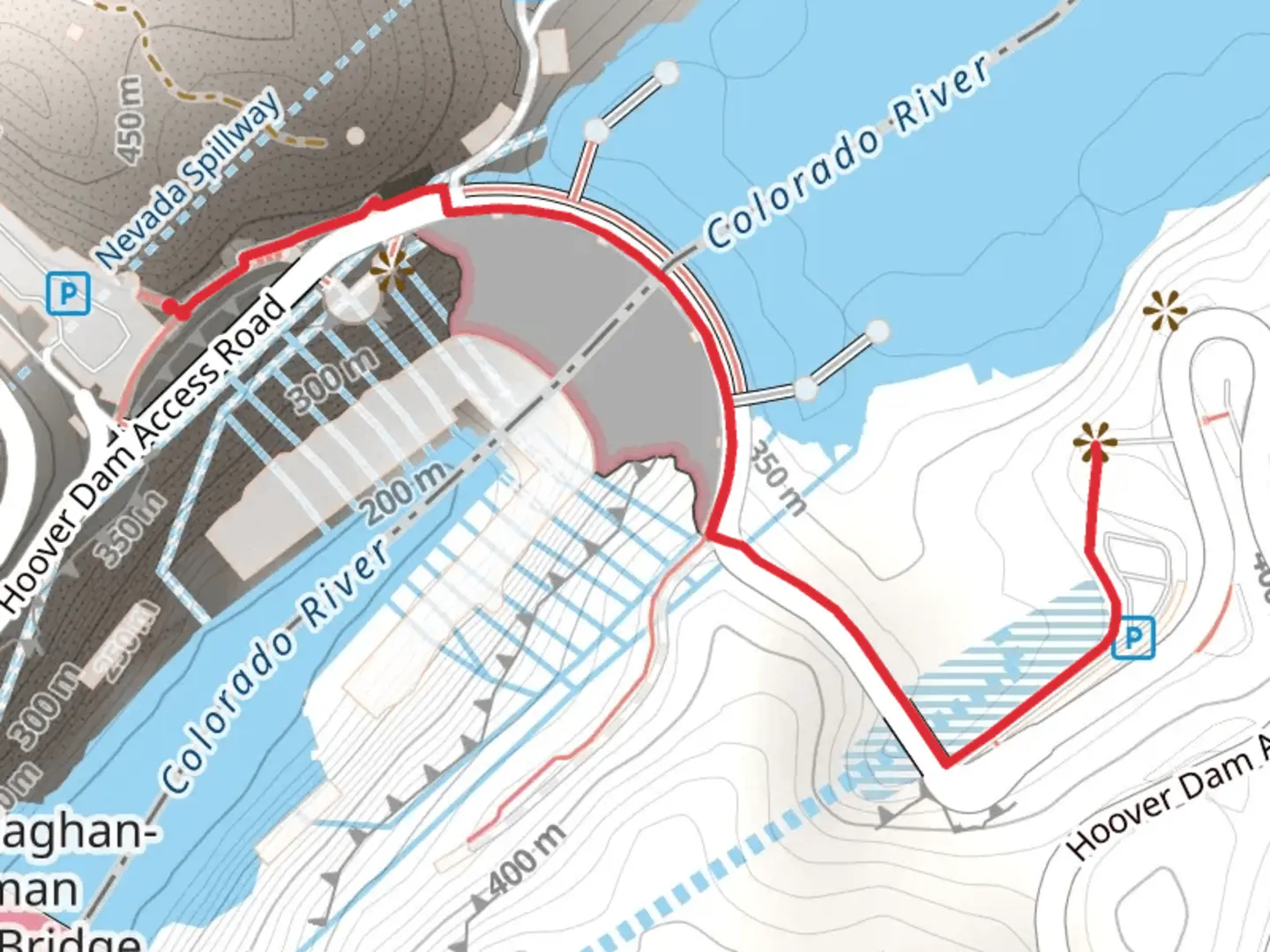 An image depicting the trail Hoover Dam Access Road Trail and its surrounding area.