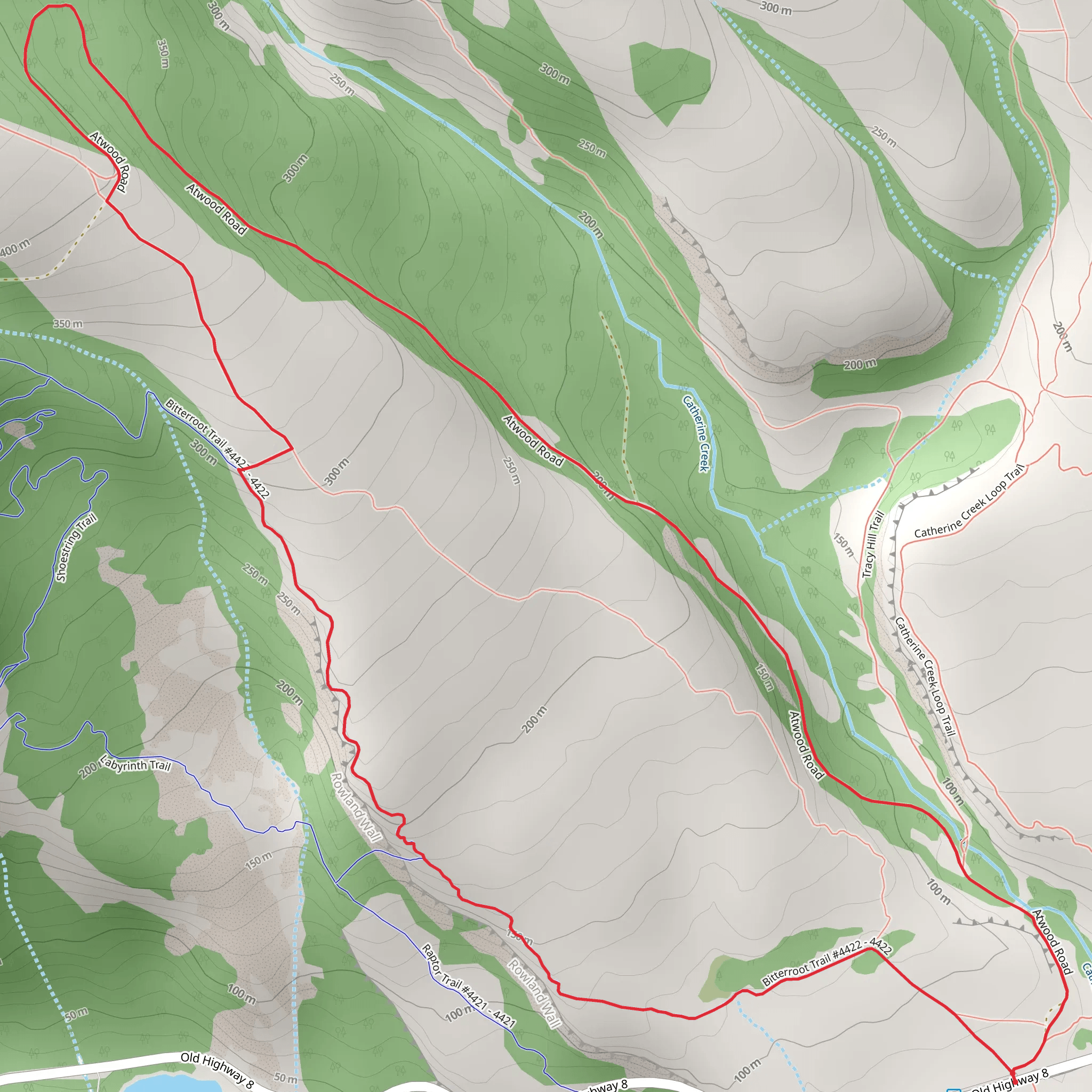 Bitterroot Trail and Atwood Road Loop mobile static map