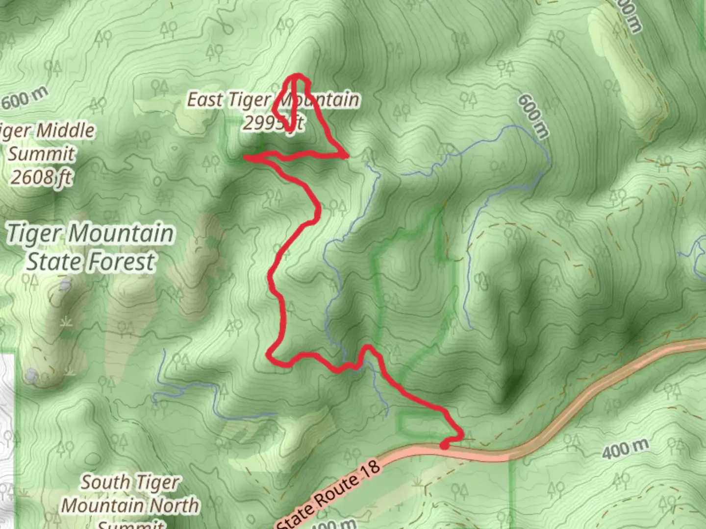 An image depicting the trail East Tiger Mountain and its surrounding area.