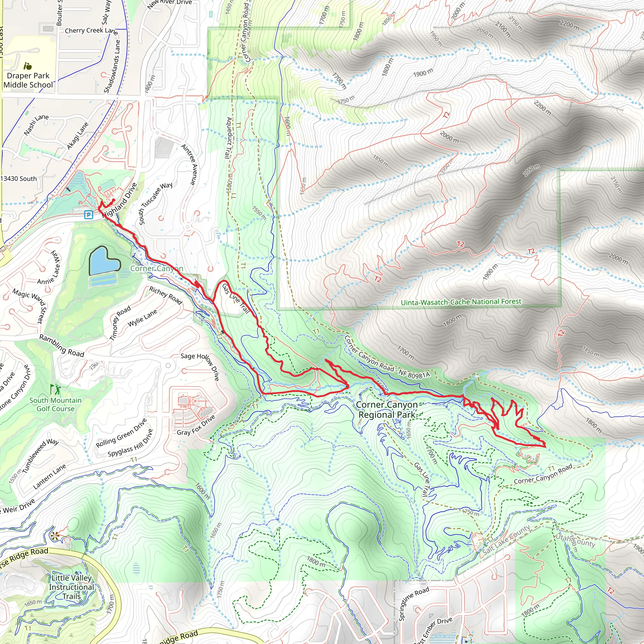 Sweet Caroline Trail, Ghost Falls and Phantom Foot Path Loop mobile static map