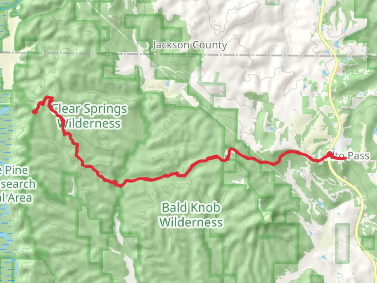 An image depicting the trail Alto Pass via ADT and its surrounding area.