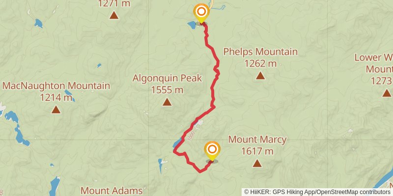 Mt Marcy-Avalanche Pass Loop stage 2 Map
