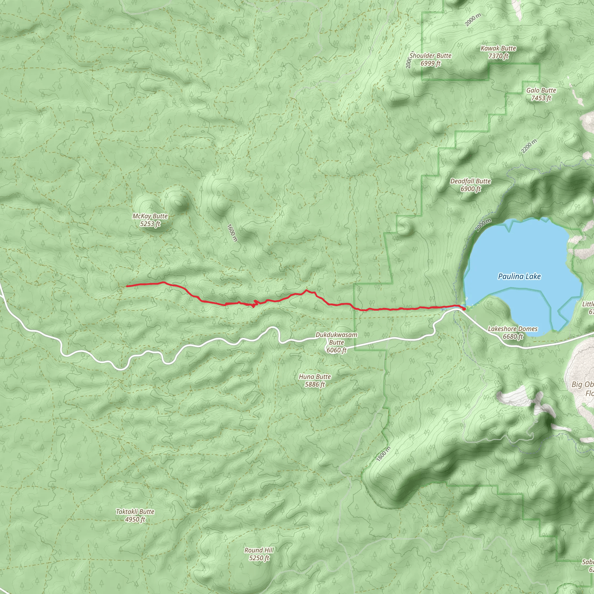 Paulina Creek via Peter Skene Ogden Trail mobile static map