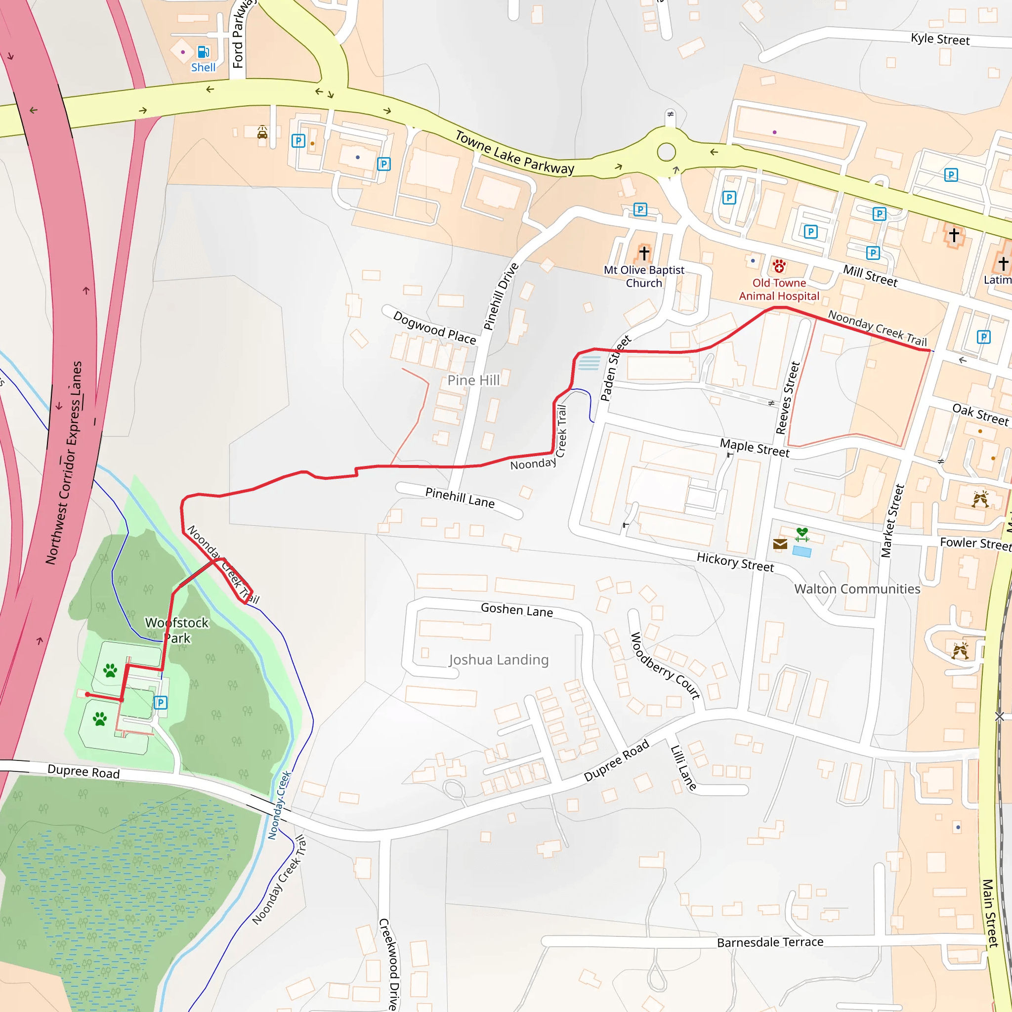 Noonday Creek Trail mobile static map