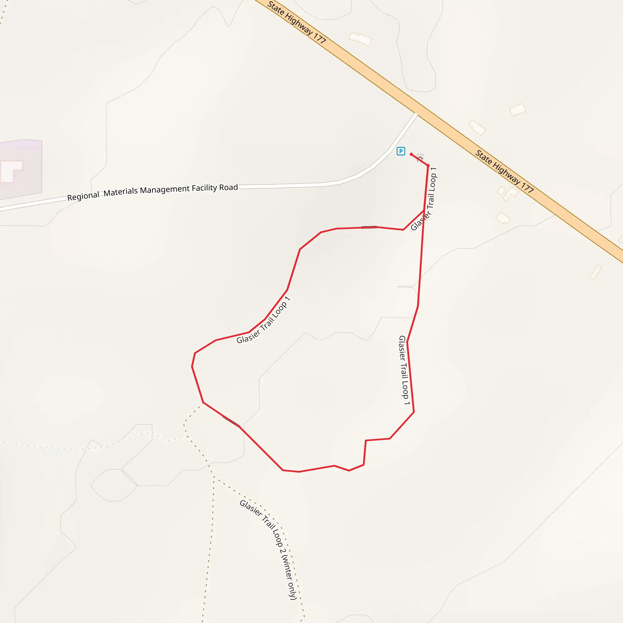 Glasier Loop Trail mobile static map