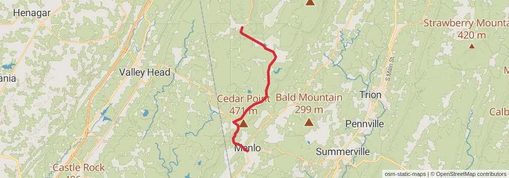 American Perimeter Trail - The South Primary stage 88 Map