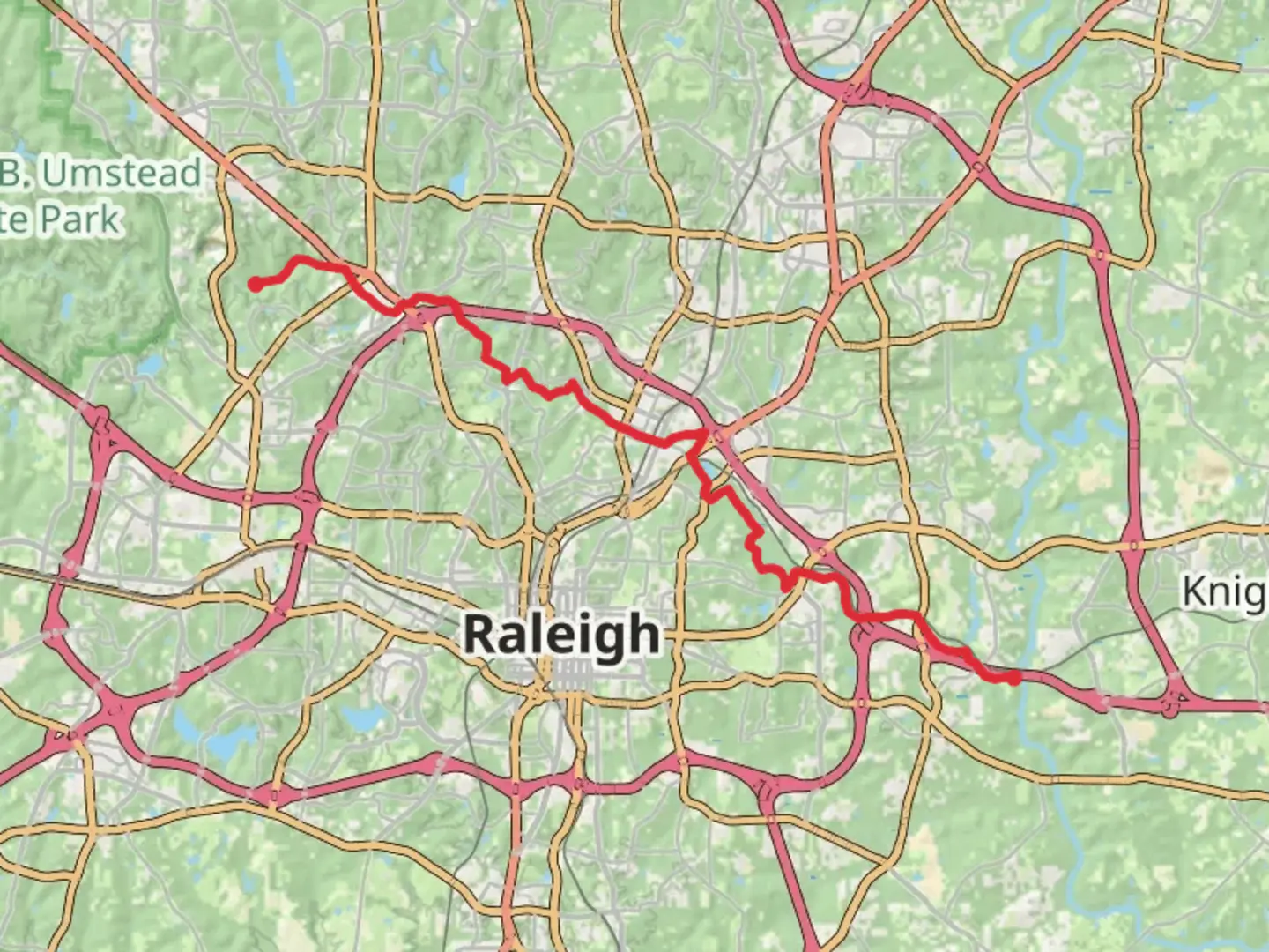 An image depicting the trail Crabtree Creek Trail and its surrounding area.