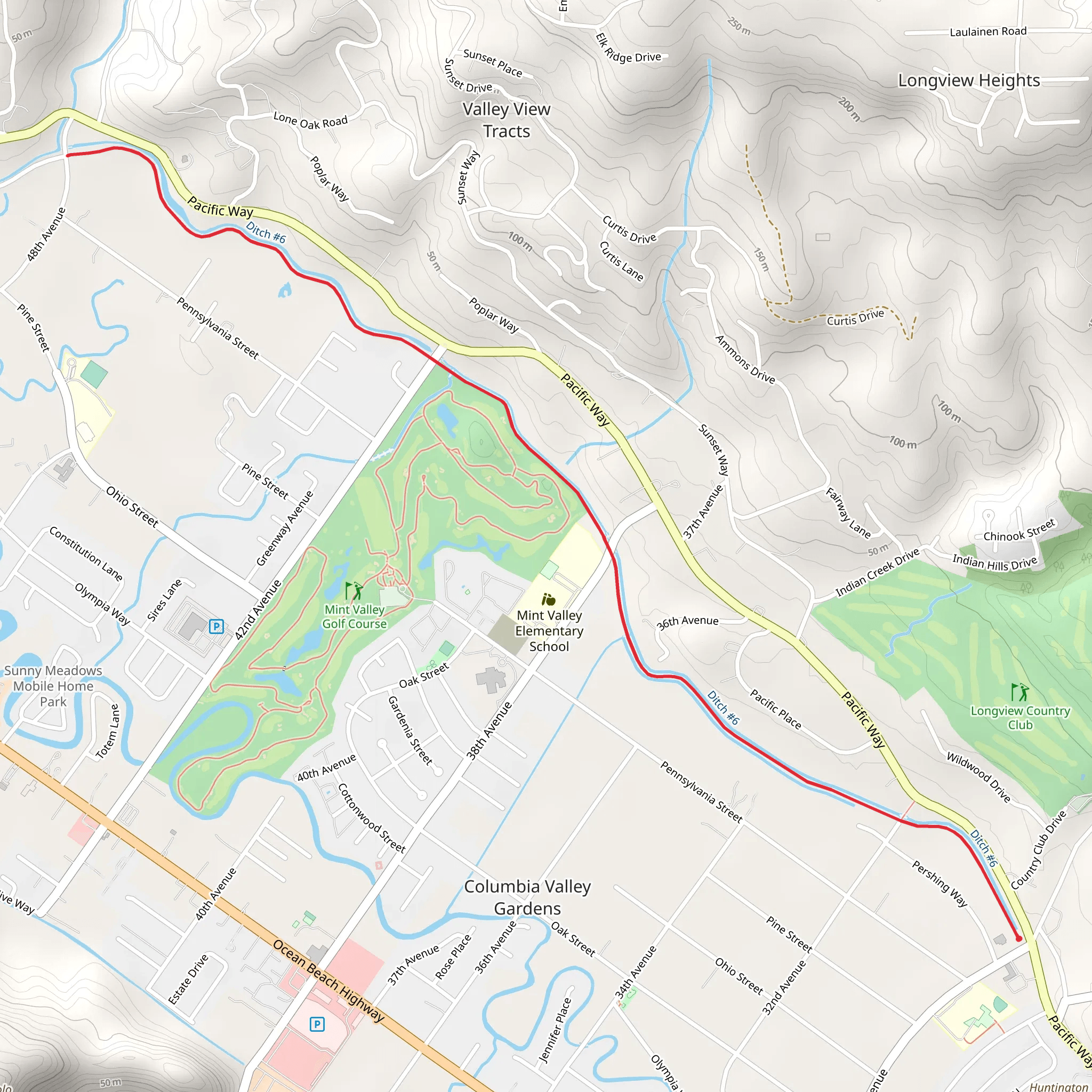 Pacific Way Trail mobile static map