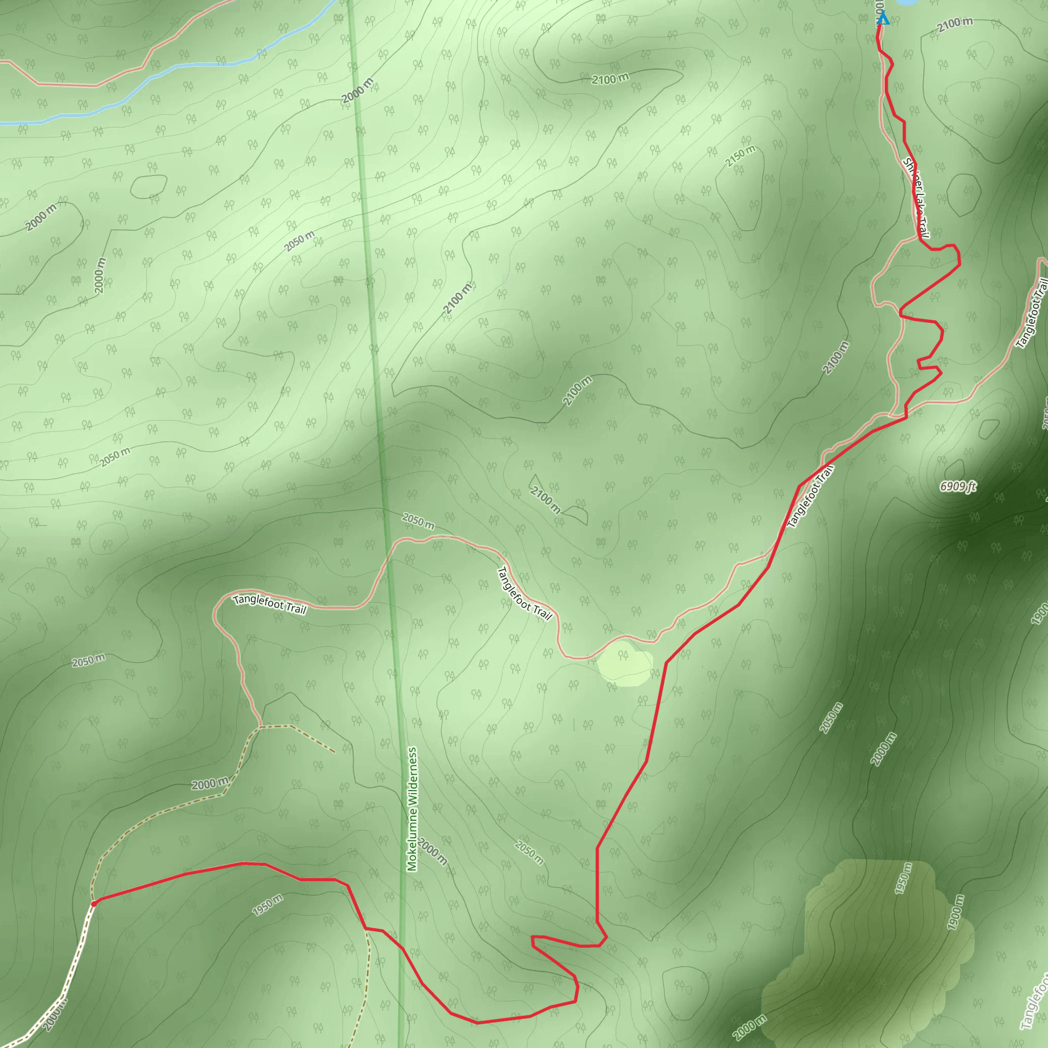 Shriner Lake Trail mobile static map