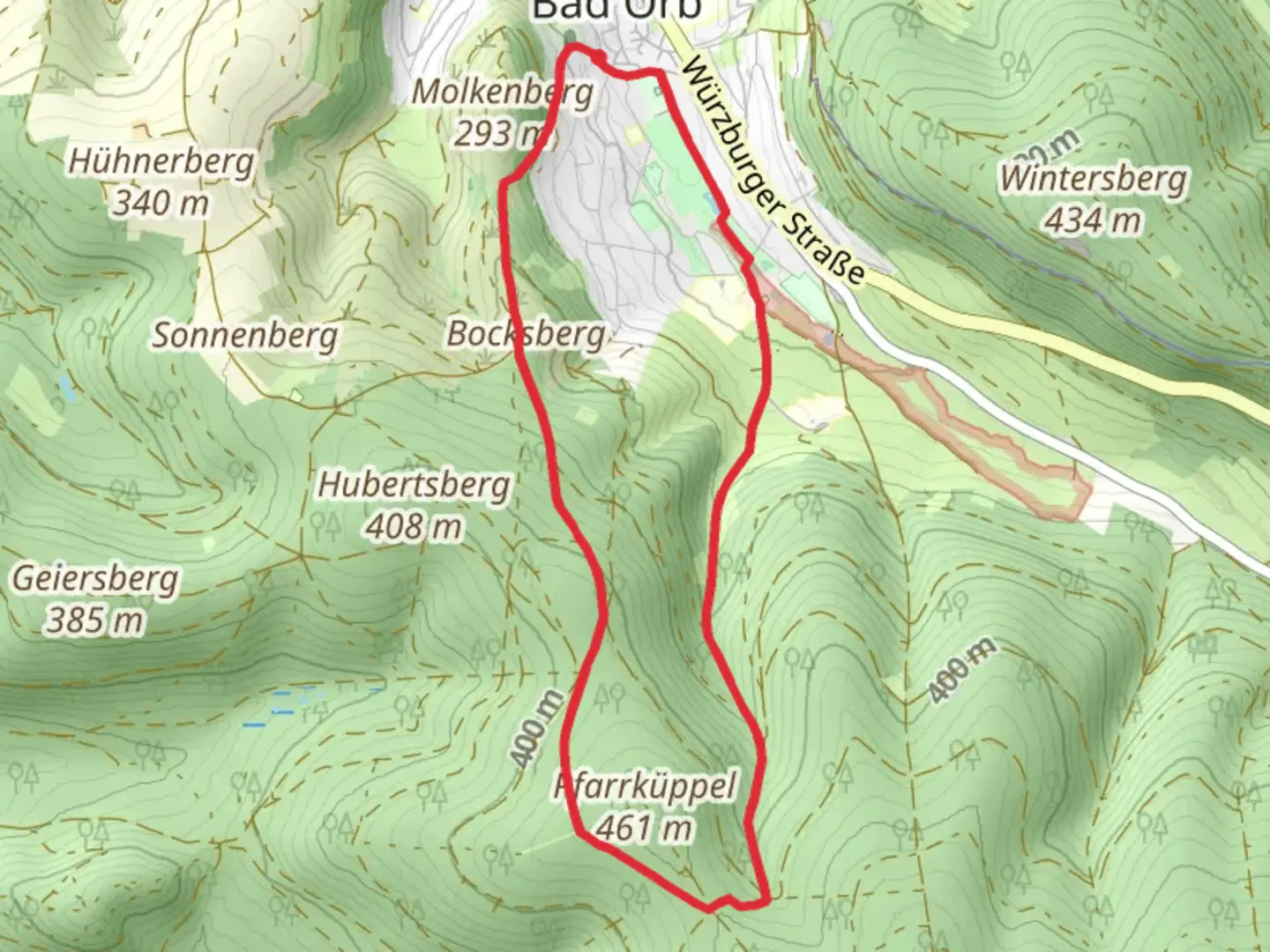 An image depicting the trail Wanderwege Bad Orb Keiler and its surrounding area.