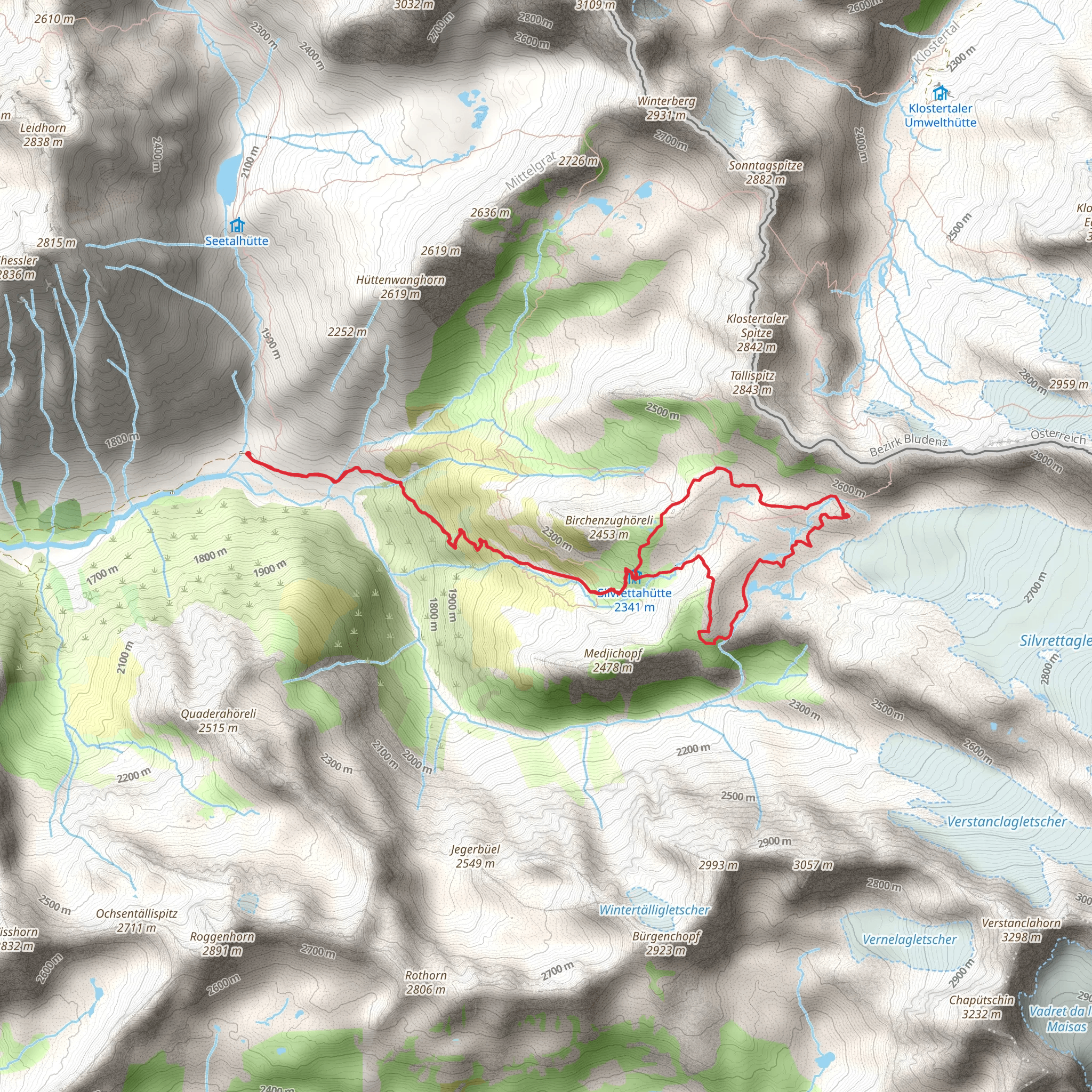 Silvretta Gletscherlehrpfad mobile static map